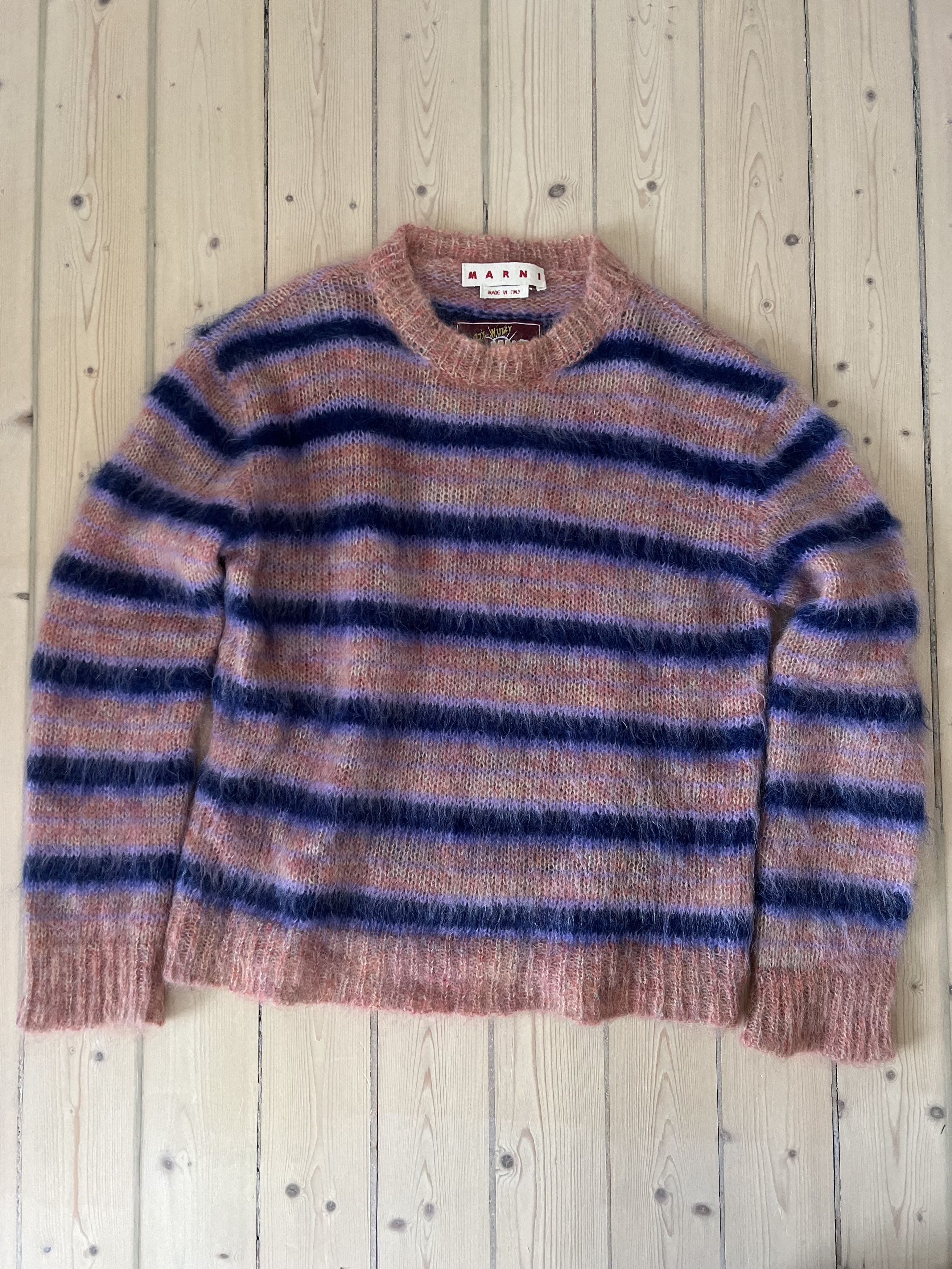 Marni Marni Rare Fuzzy Wuzzy Striped Mohair Sweater Size US S / EU 44-46 / 1 - 1 Thumbnail