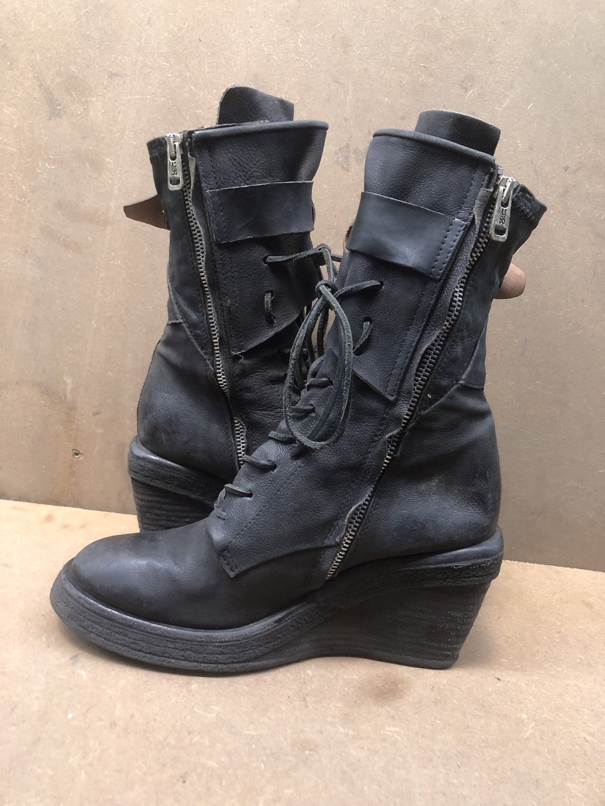 A.S.98 A.S 98 Grey Leather Women’s Boots Size 38 Size US 8 / IT 38 - 5 Thumbnail