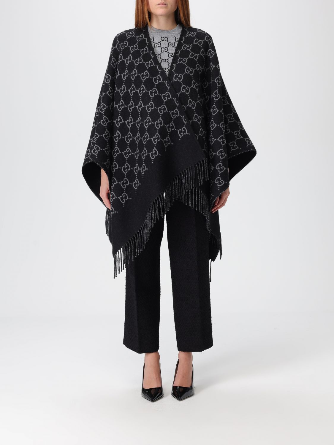 Gucci Gucci Cape Woman Black Size ONE SIZE - 1 Thumbnail