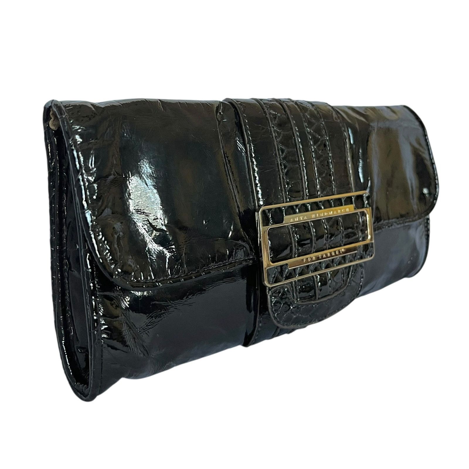 Anya Hindmarch × Target Basics Anya Hindmarch x Target Black Patent Faux Leather Clutch Bag Size ONE SIZE - 9 Thumbnail