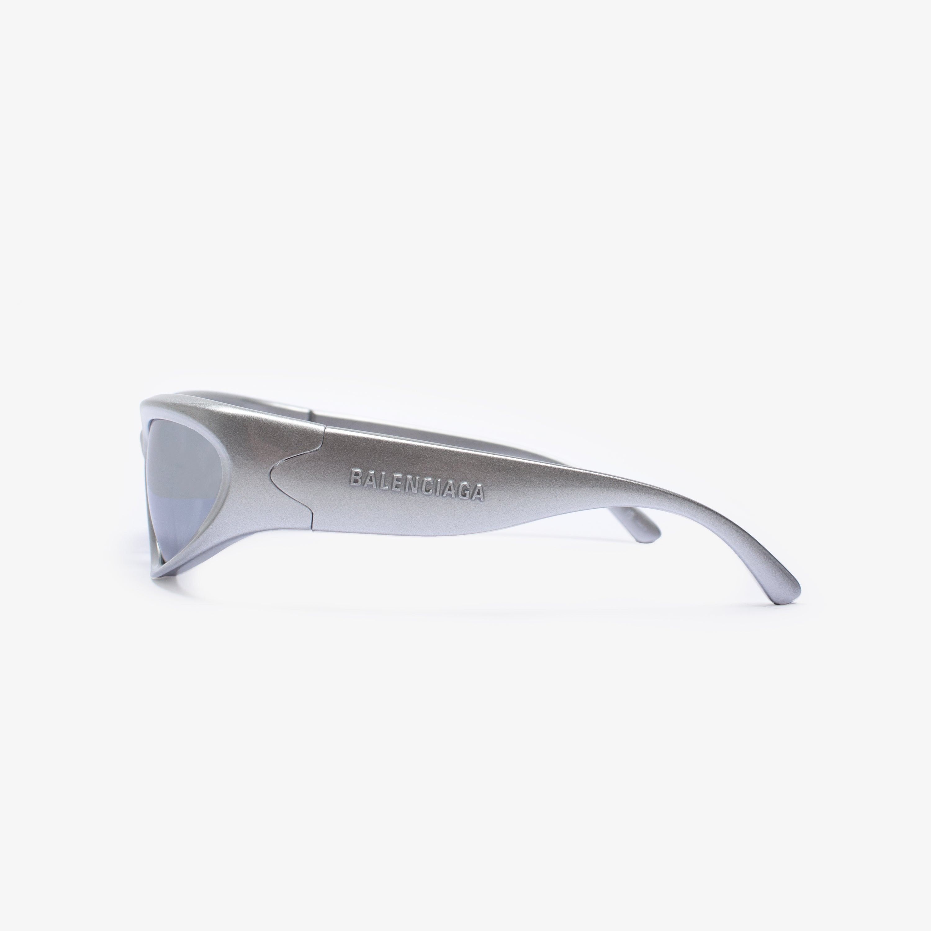 Balenciaga BALENCIAGA SILVER SWIFT OVAL SUNGLASSES Size ONE SIZE - 3 Thumbnail
