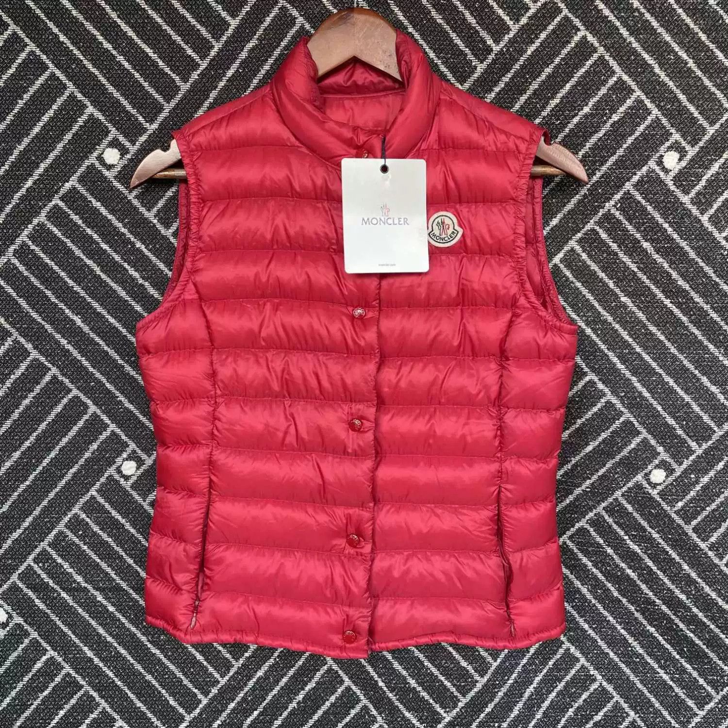 Moncler slim red down vest by Moncler Size US XS / EU 42 / 0 - 1 Thumbnail