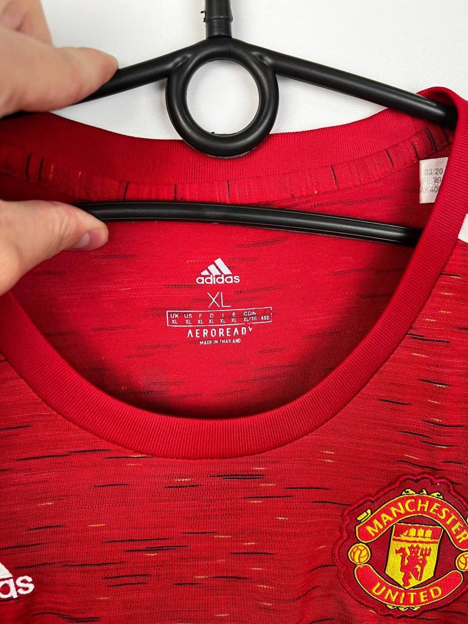 Vintage Manchester United Adidas BossLady Jersey tee wmn size XL Size US XL / EU 56 / 4 - 4 Thumbnail