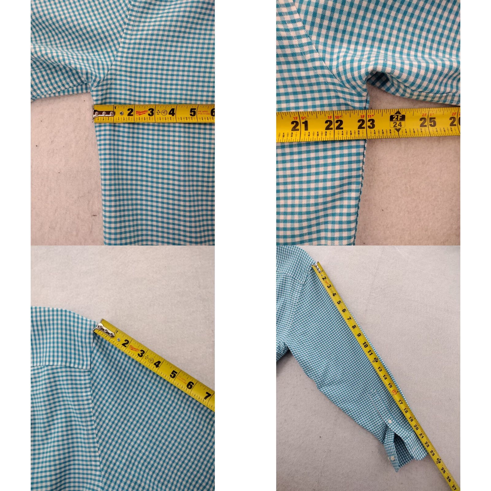 Stafford Stafford Shirt Mens XL Blue Check Lightweight Cotton Dress Shirt Size US XL / EU 56 / 4 - 9 Thumbnail