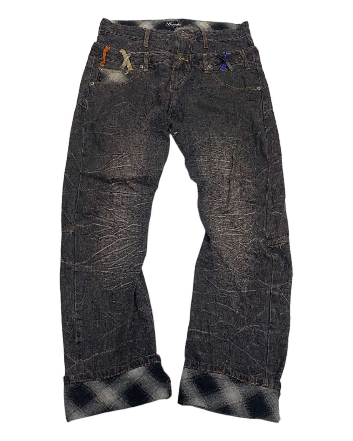 Hysteric Glamour × If Six Was Nine × Kapital SICK🔥DOUBLE WAIST BARCEDOS RUSTY DISTRESSED DENIM JEANS Size US 32 / EU 48 - 4 Thumbnail