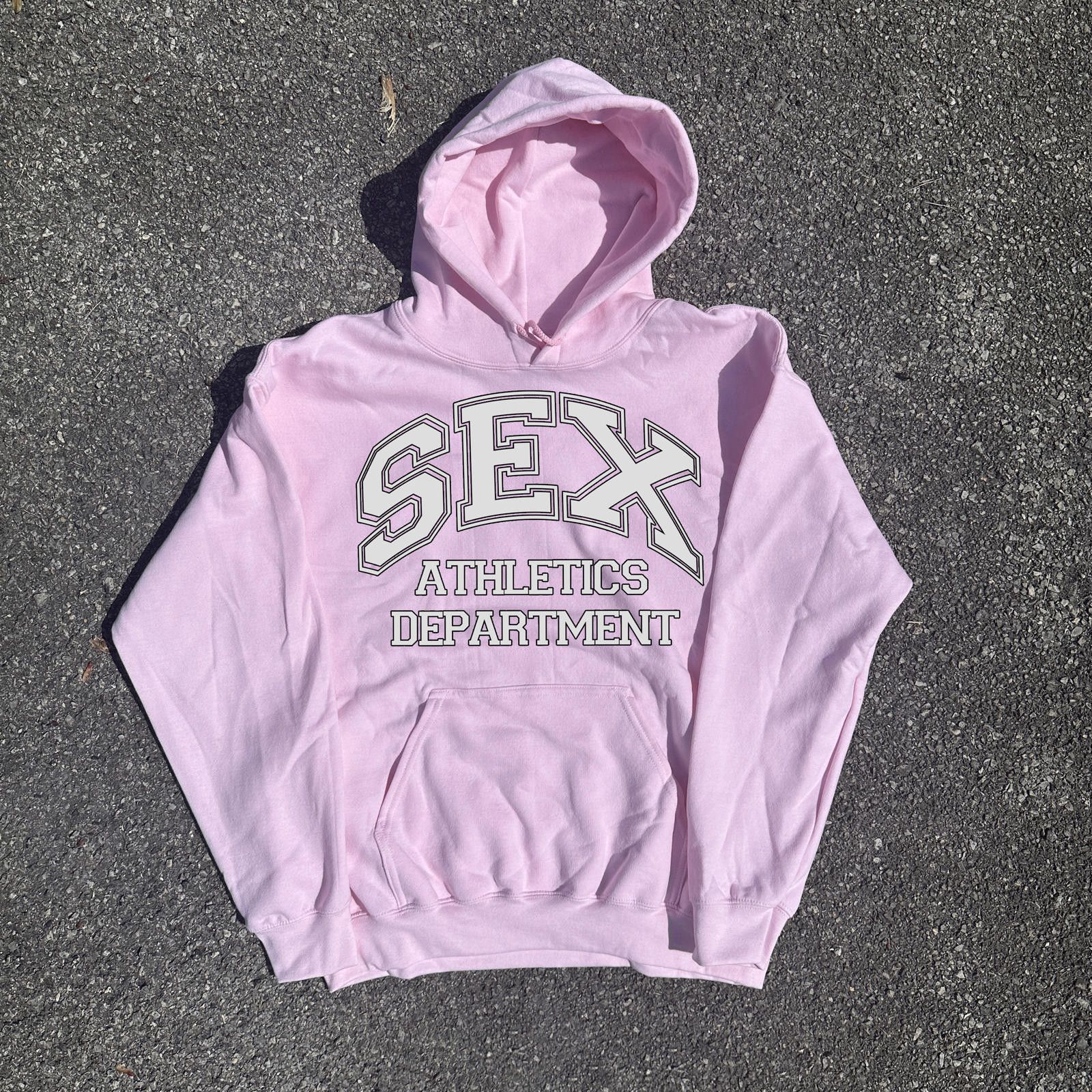 image of Sex Athletics Hoodie Pink / White M, Men's (Size Medium)