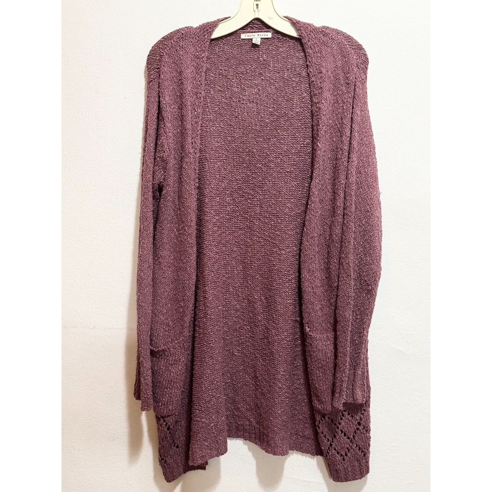 Other Haute Monde Purple Knit Cardigan Sweater Size S Size S / US 4 / IT 40 - 1 Thumbnail