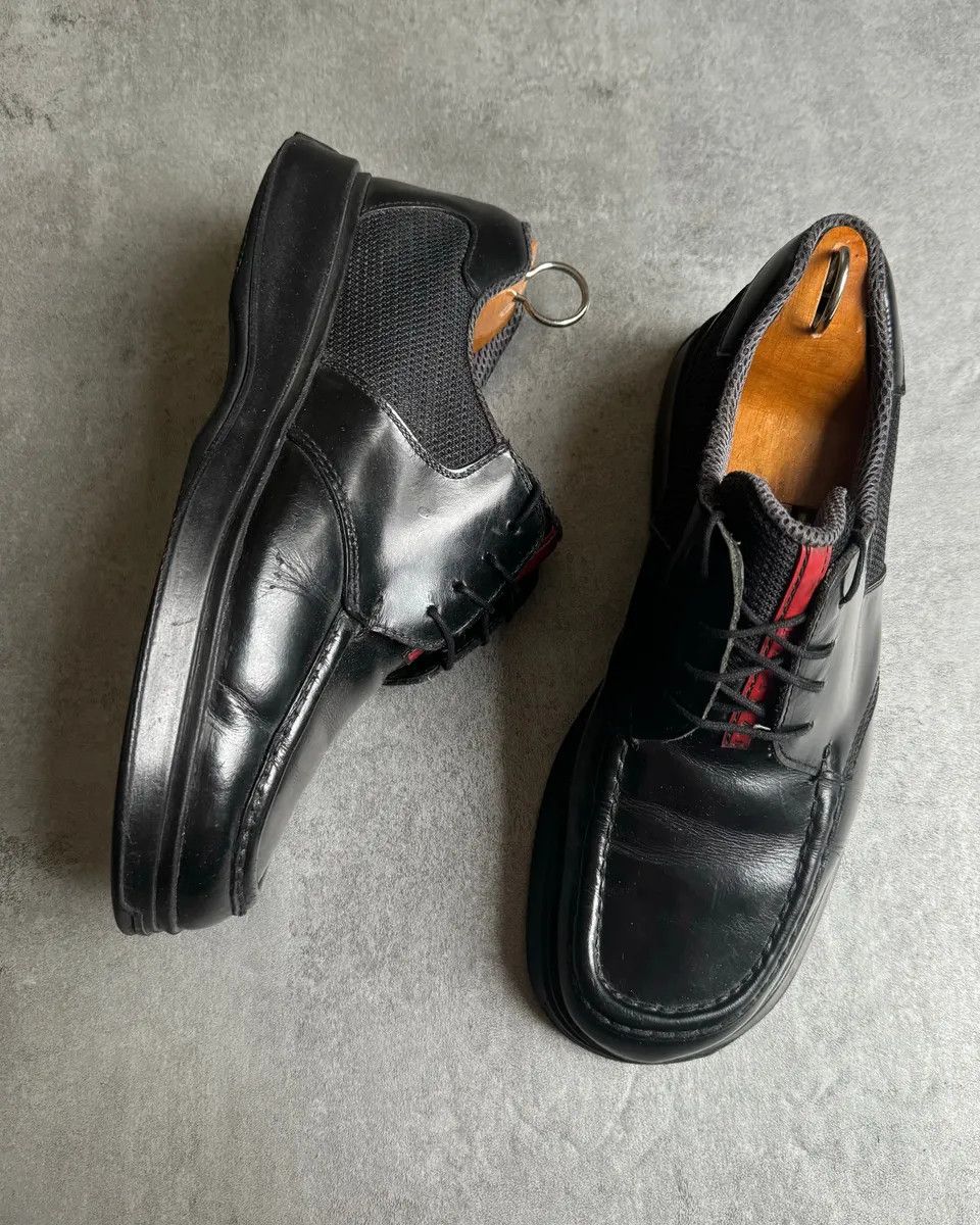 Prada AW2000 Prada Cozy Black Mesh Leather Derby Shoes Size US 7 / EU 40 - 8 Thumbnail