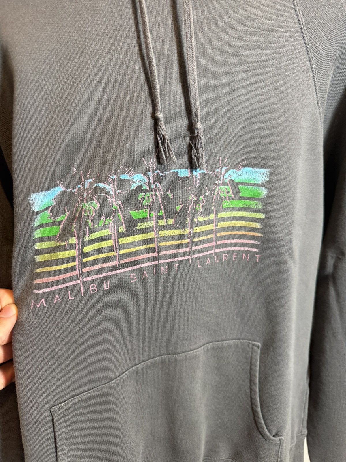 Saint Laurent Paris Saint Laurent Paris Malibu SS19 Palm Print Hoodie Size US L / EU 52-54 / 3 - 3 Thumbnail
