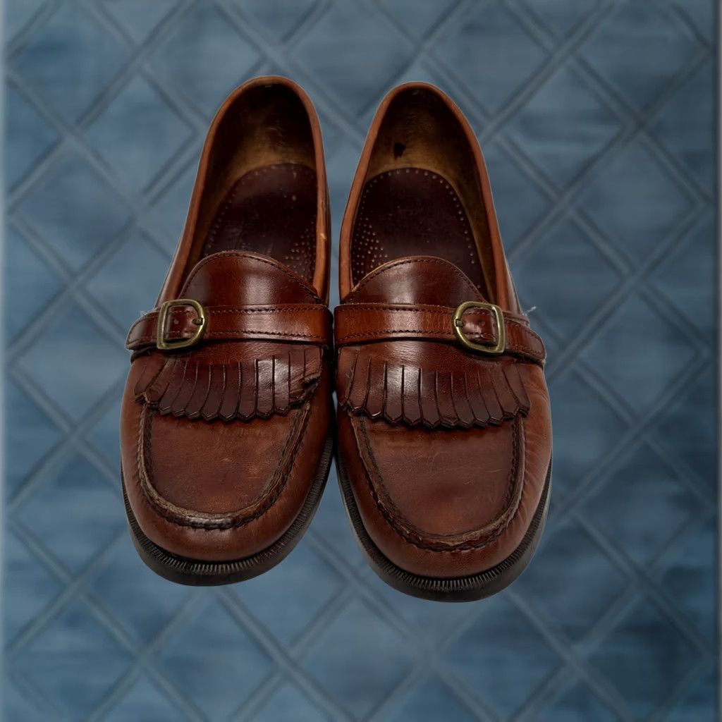 Sebago Sebago Burgundy Brown Slip On Buckle Loafer Genuine Leather Men Size 10.5 M Dress Loafer Leather Upper Lining Insole - Vintage N/A Size US 11 / EU 44 - 1 Thumbnail