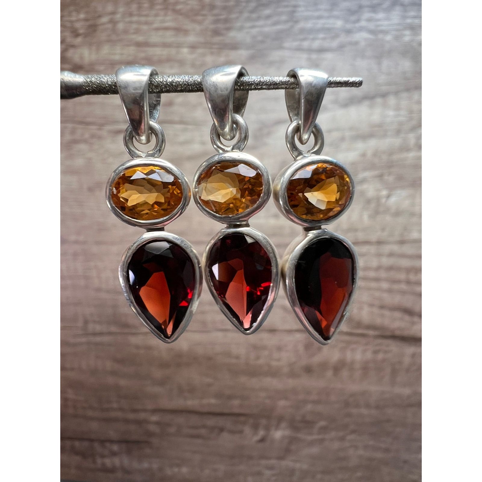 Other NEW citrine and garnet sterling silver pendant Size ONE SIZE - 5 Thumbnail