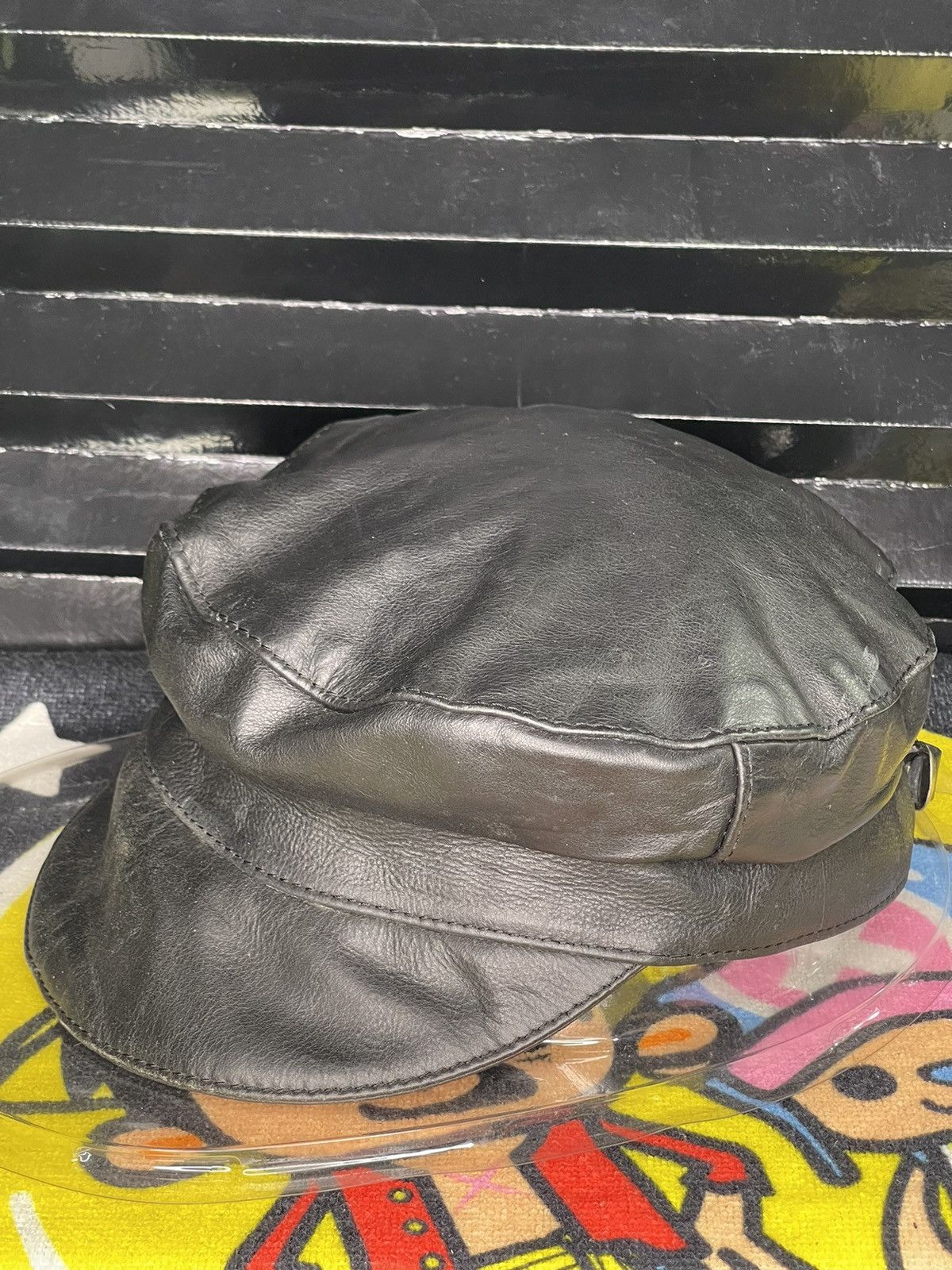 Leather BLACK LEATHER HAT NEWSBOY Size ONE SIZE - 2 Thumbnail