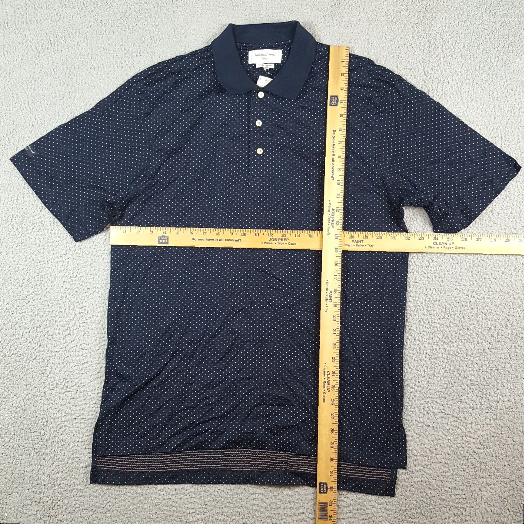 Izod VINTAGE IZOD Polo Shirt Polka Dot Navy Blue Mercerized Cotton Size M Short Sleeve Collared Shirt Men 90s Preppy Beach Workwear Golf Casual Punk Rock Size US M / EU 48-50 / 2 - 8 Thumbnail