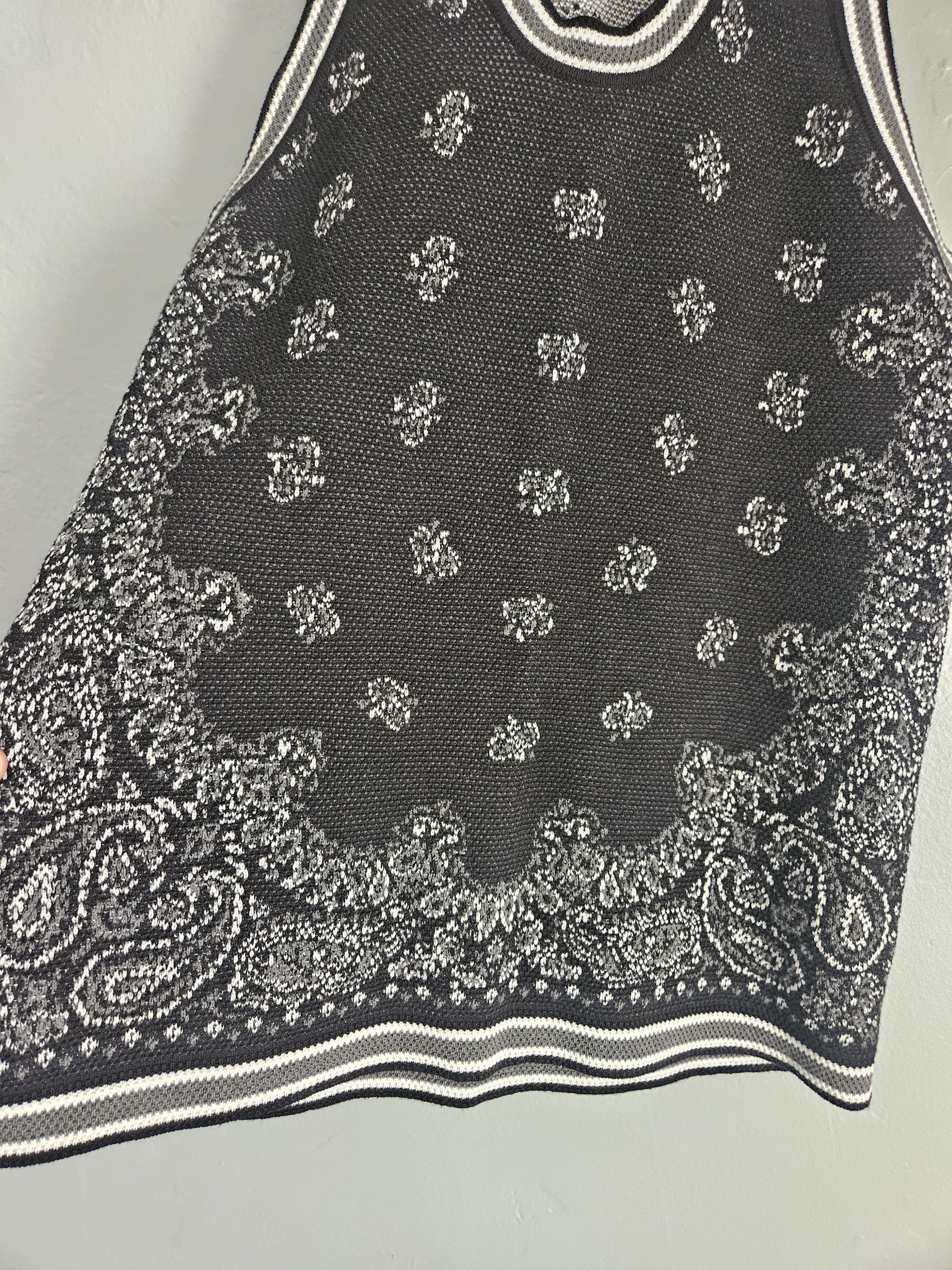 Amiri Black Paisley Bandana Print Oversized Cashmere Tank Top Size US S / EU 44-46 / 1 - 3 Thumbnail