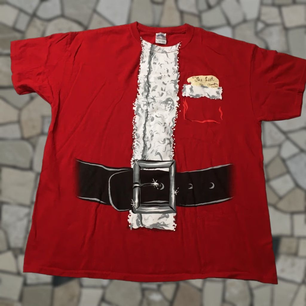 Vintage ELF Naughty Nice List Christmas Funny T-Shirt XL Red Mens Short Sleeve Crew Neck Cotton Size US XL / EU 56 / 4 - 1 Thumbnail