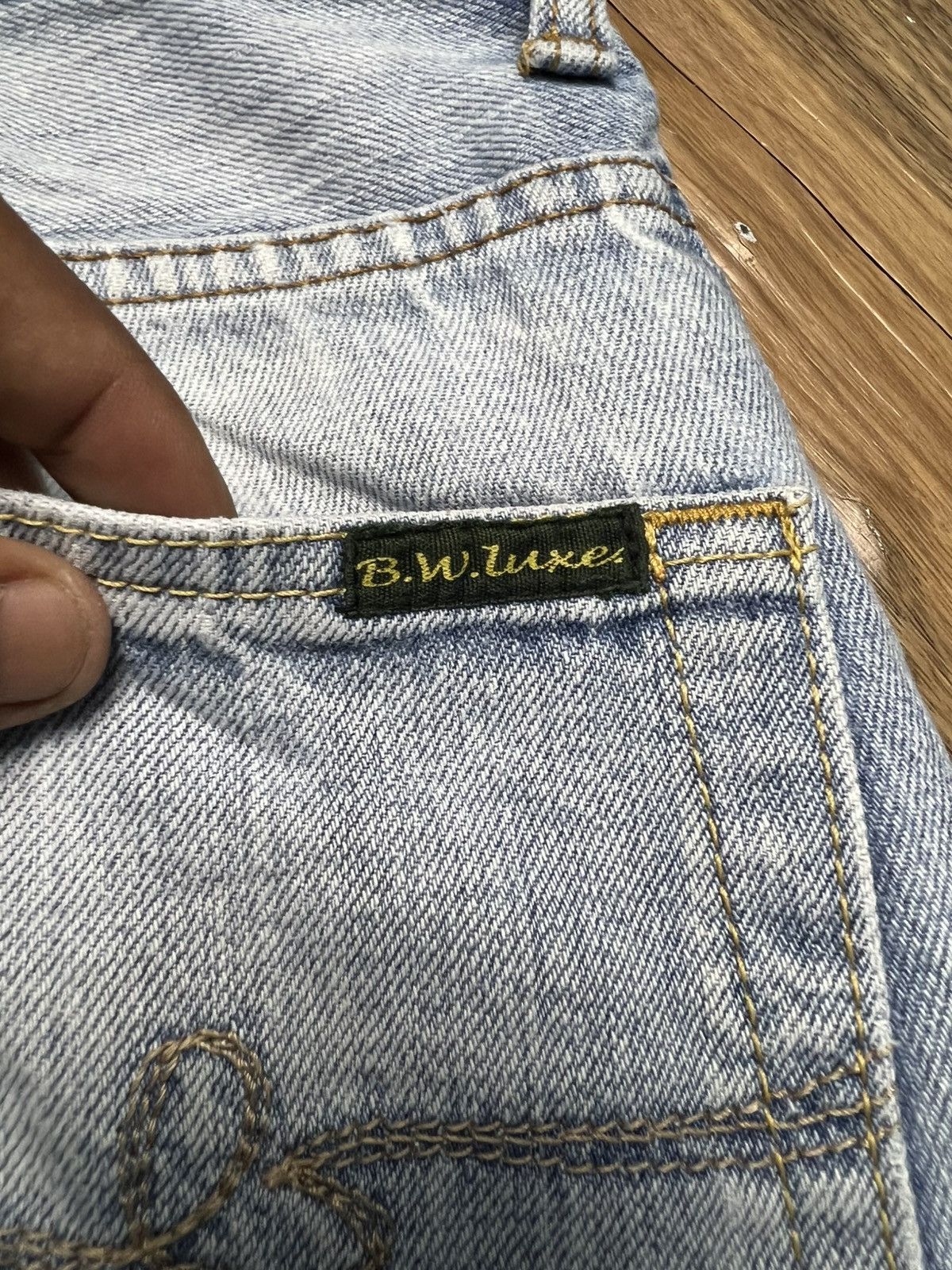 If Six Was Nine B.W.Luxe Japanese Distressed Jeans Light Wash (43) Size 30" / US 8 / IT 44 - 16 Thumbnail