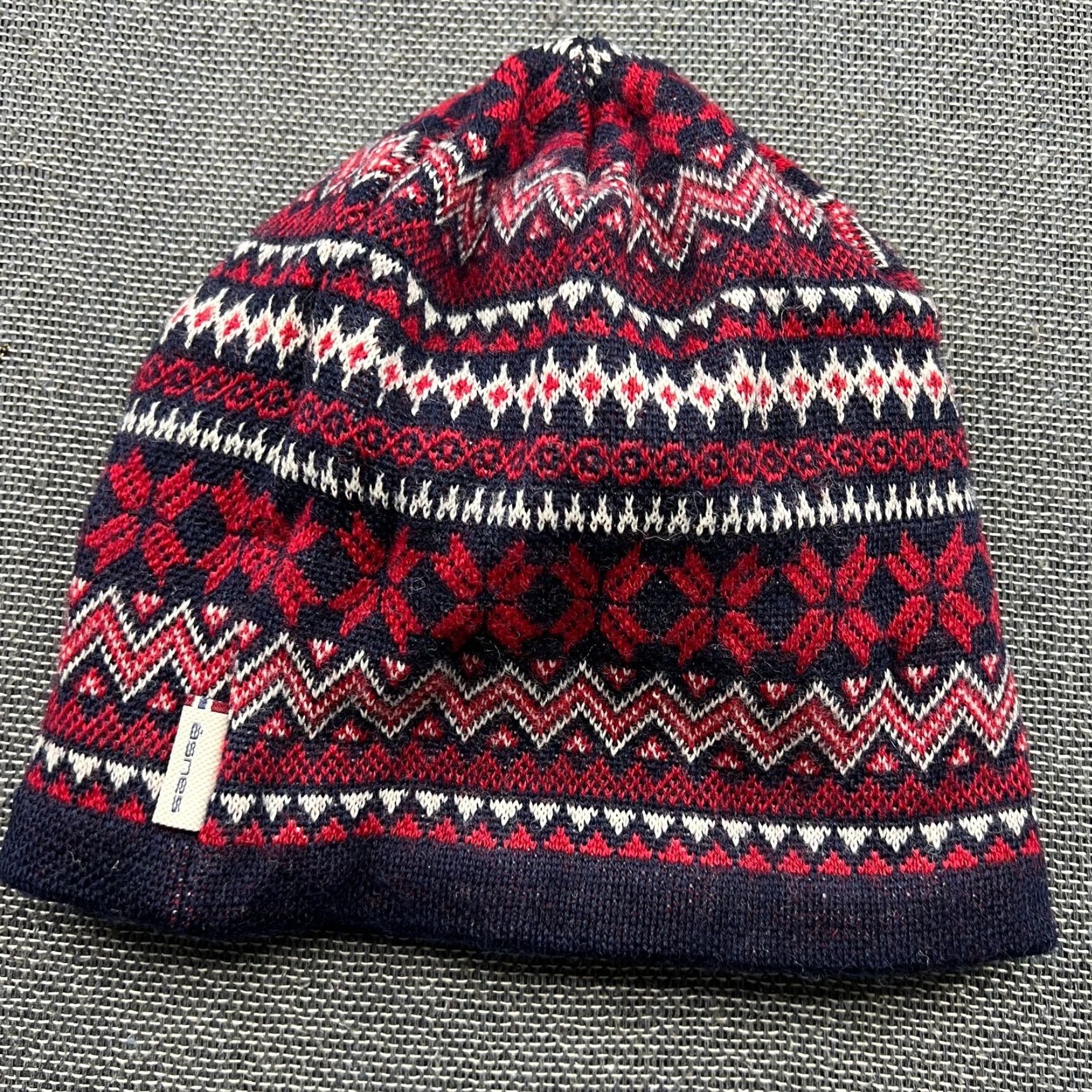 Vintage Asnes Beanie Hat Cap One Size 100% Wool Fair Isle Striped Lined Thermal Unisex Adults Knit Wool Beanie Mens Womens Size ONE SIZE - 3 Thumbnail