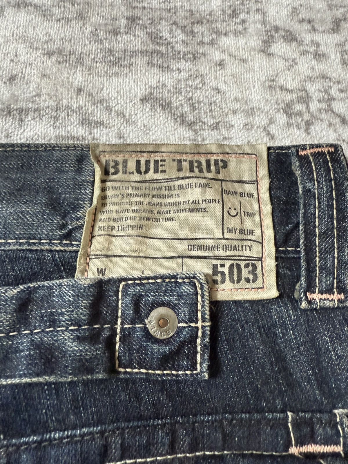 Le Grande Bleu (L.G.B.) Edwin 503 Japan Muddy Wash Flared Jeans Size US 28 / EU 44 - 21 Thumbnail