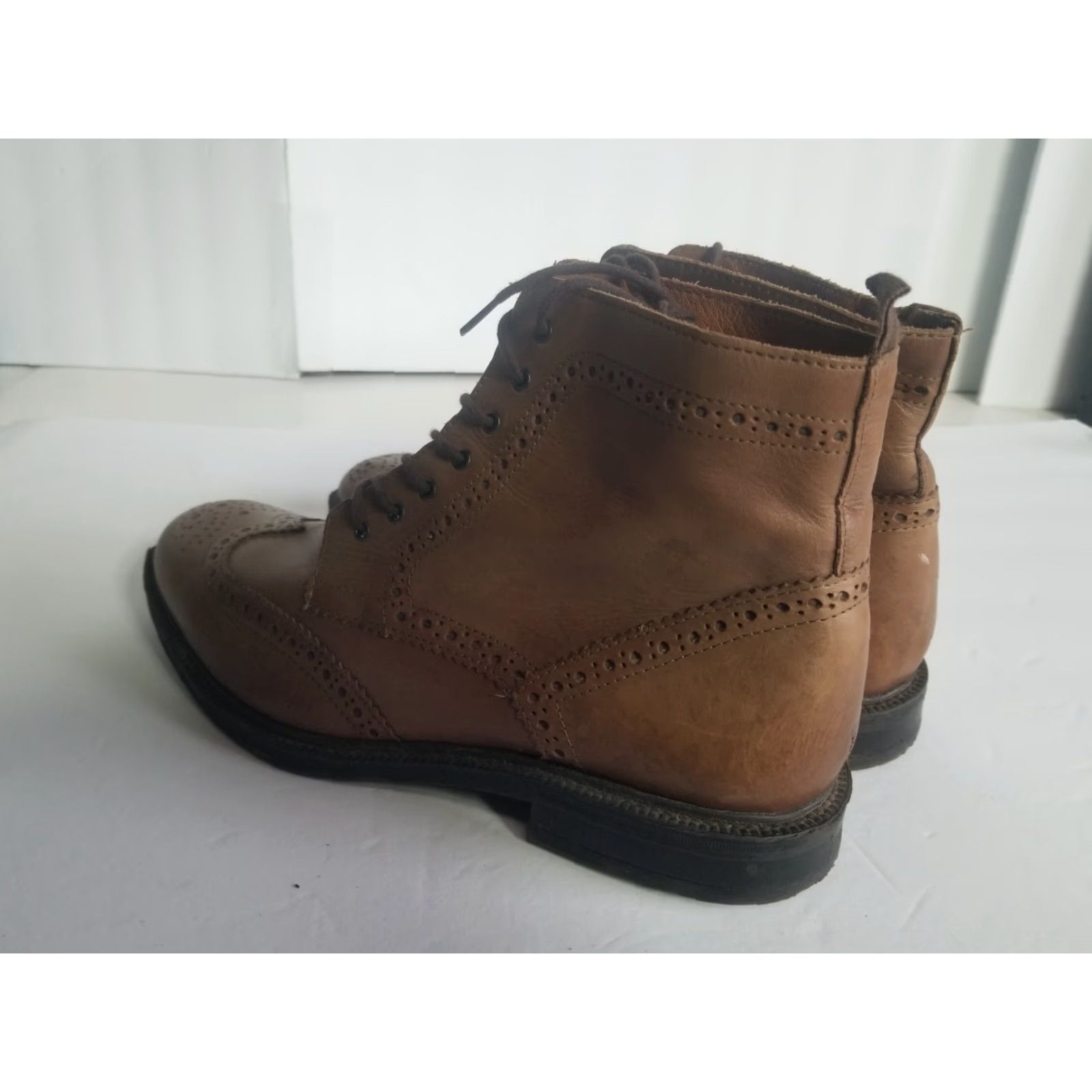 Stafford Stafford Boots Chukka Men Size 9 Brown Leather Wingtip Lace Up Ankle M Shoe Size US 9 / EU 42 - 4 Thumbnail