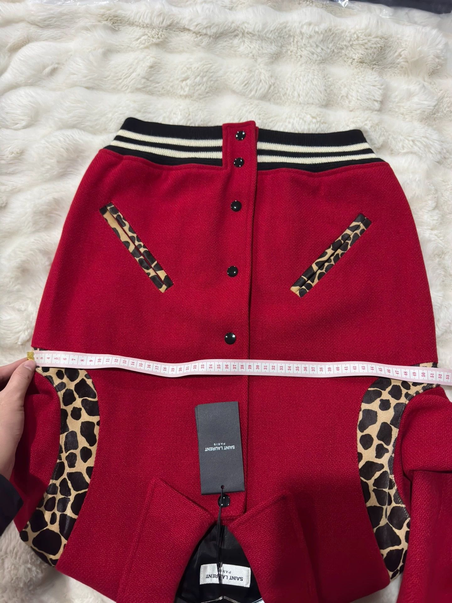 Saint Laurent Paris Saint Laurent (YSL) 2014 red leopard print baseball jacket Size XS / US 0-2 / IT 36-38 - 4 Thumbnail