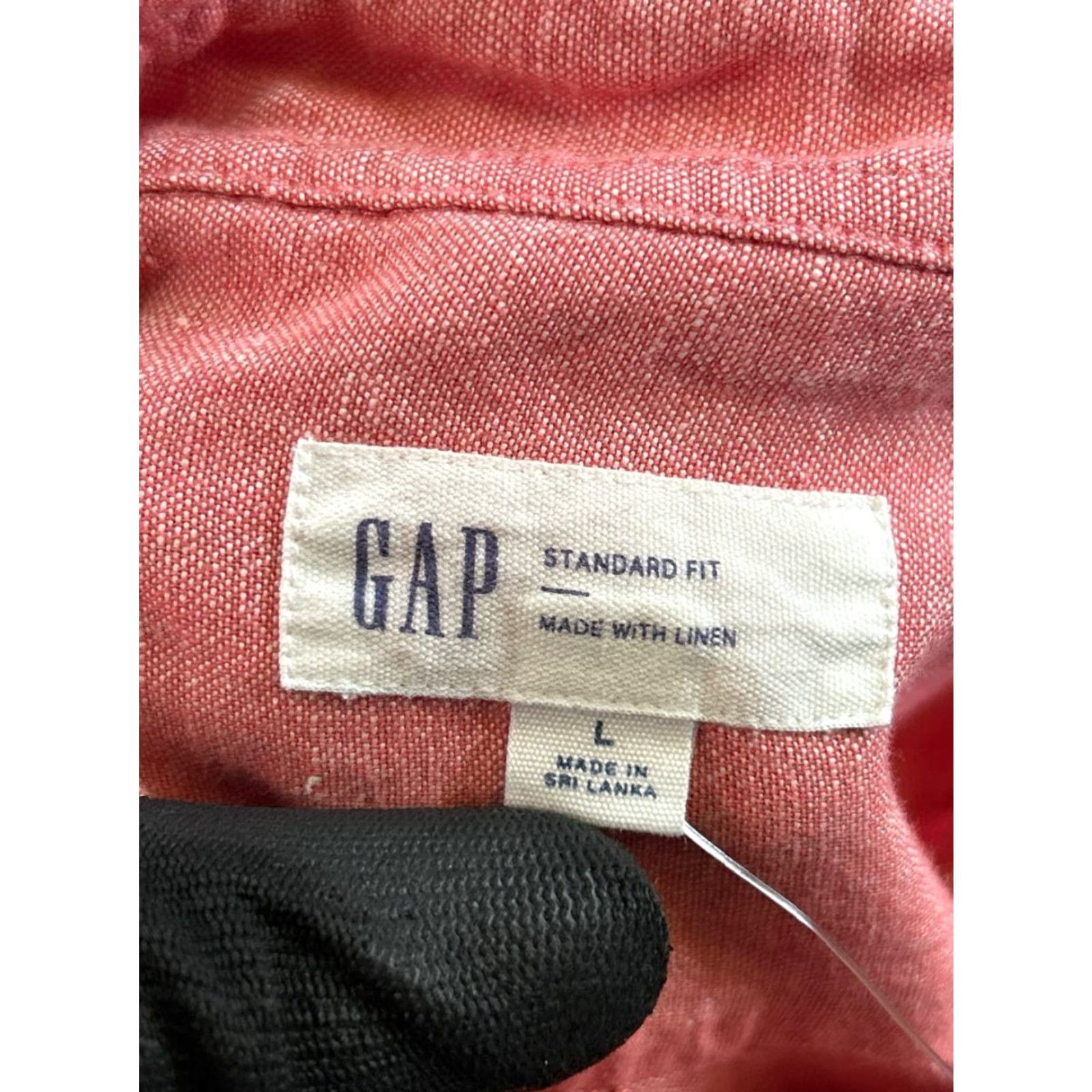 Gap Gap Shirt Mens Large Pink Linen Cotton Button Up Size US L / EU 52-54 / 3 - 3 Thumbnail