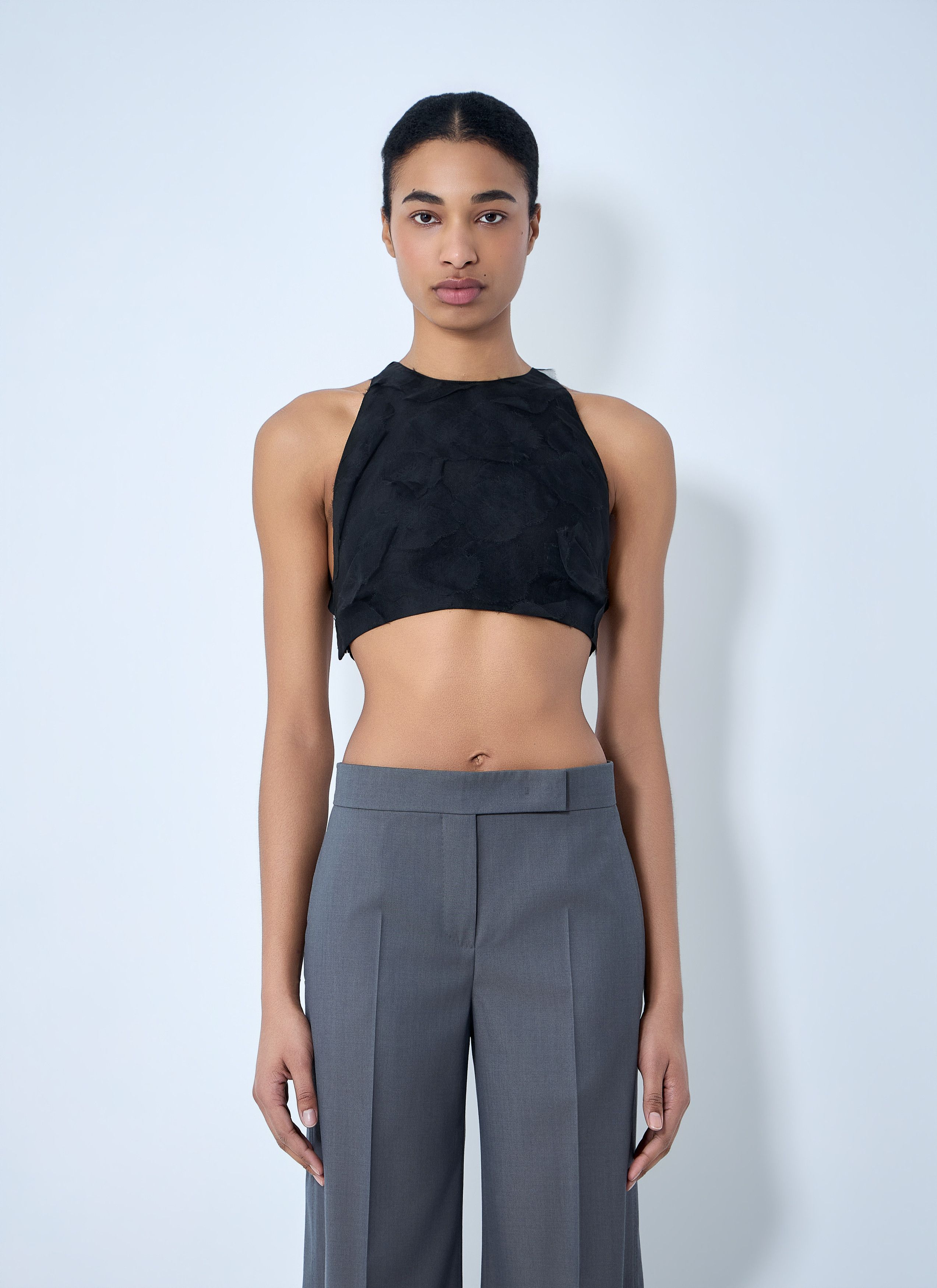 Max Mara Suede Halter Crop Top Size M / US 6-8 / IT 42-44 - 1 Thumbnail