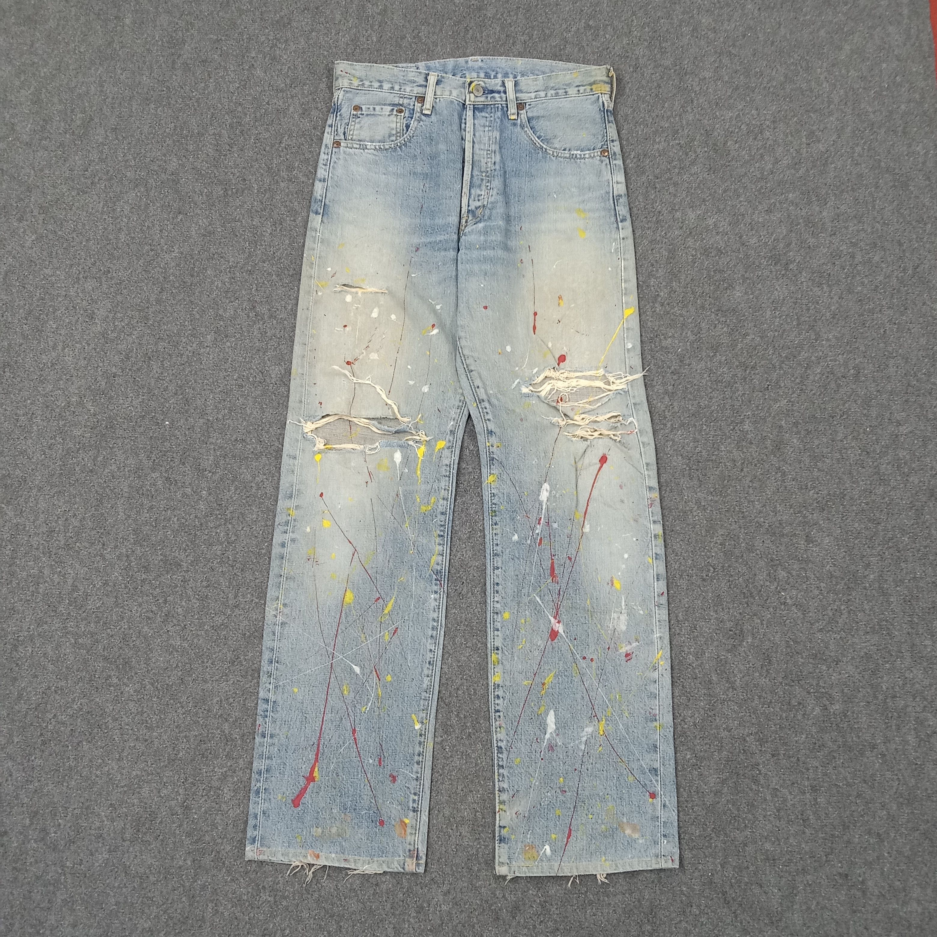 Levi's Levi's American Paint Art Distressed Denim Jeans c235n27 Size US 31 - 1 Thumbnail