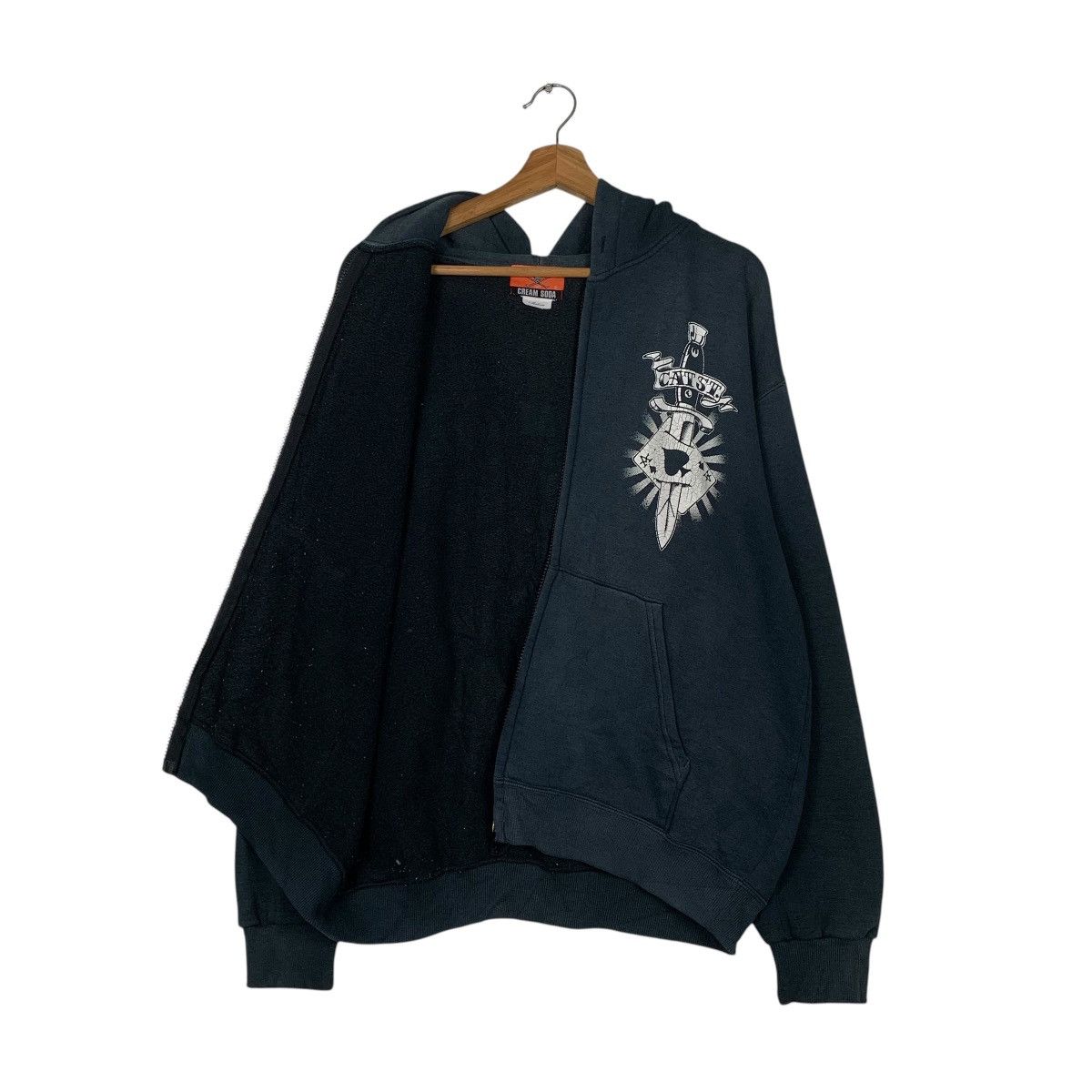 Japanese Brand Japanese Brand Cream Soda Rock n Roll Zipper Hoodie Size US M / EU 48-50 / 2 - 10 Thumbnail