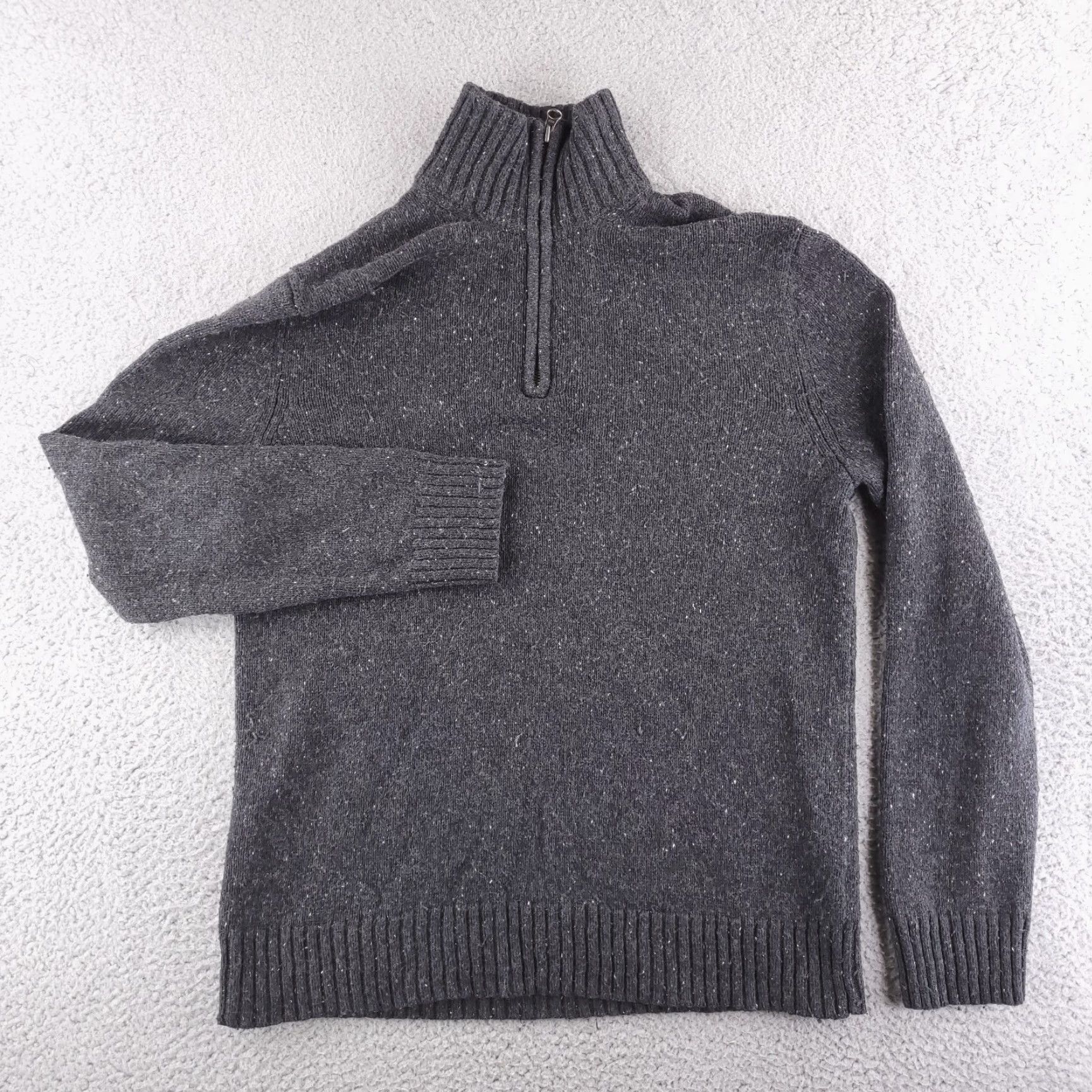 Gap Gap Sweater Mens Medium Gray Speckled Quarter Zip Pullover Knit Shirt Size US M / EU 48-50 / 2 - 2 Thumbnail