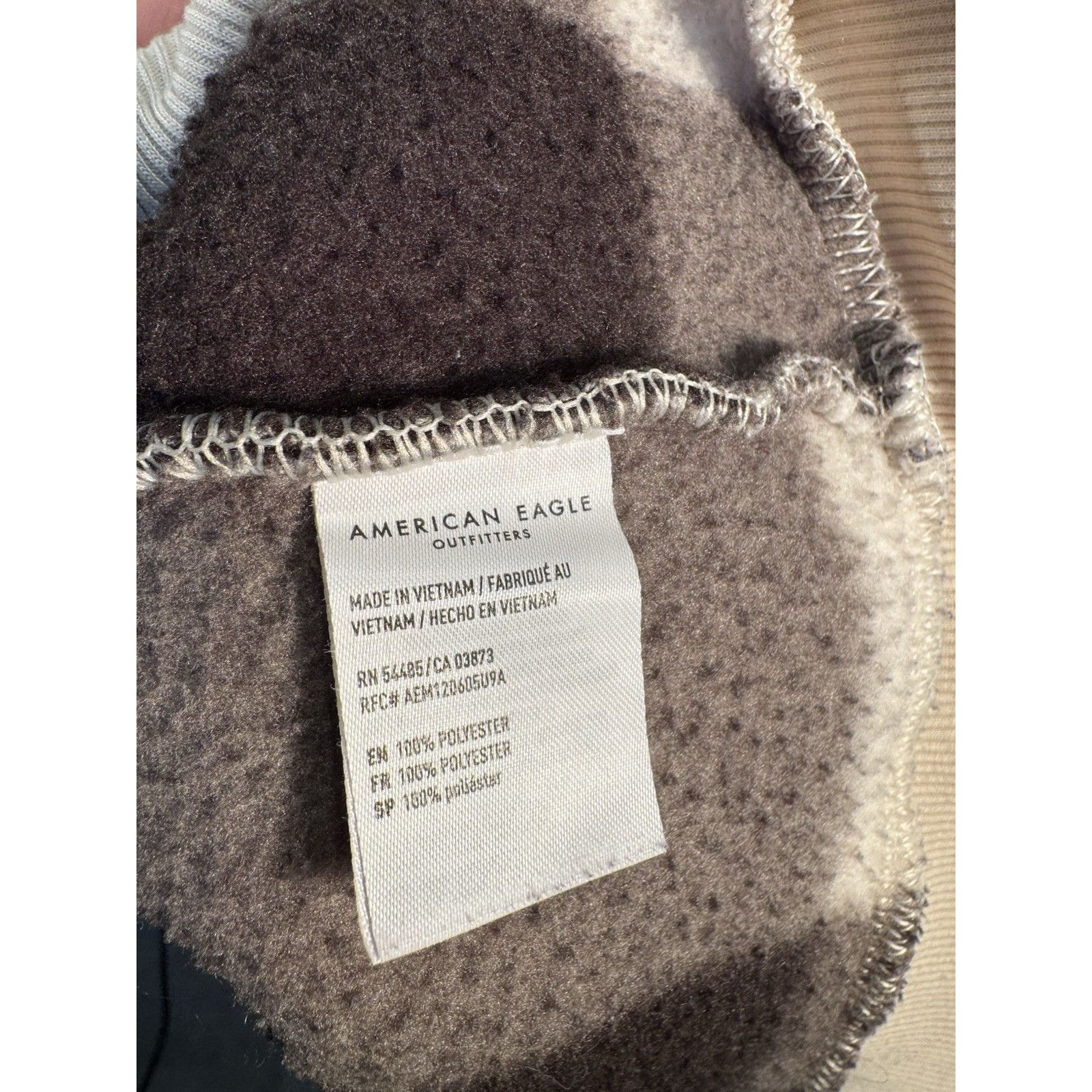 American Eagle Outfitters AMERICAN EAGLE Sherpa Hoodie M Black White Plaid Fleece Cozy Size M / US 6-8 / IT 42-44 - 7 Thumbnail