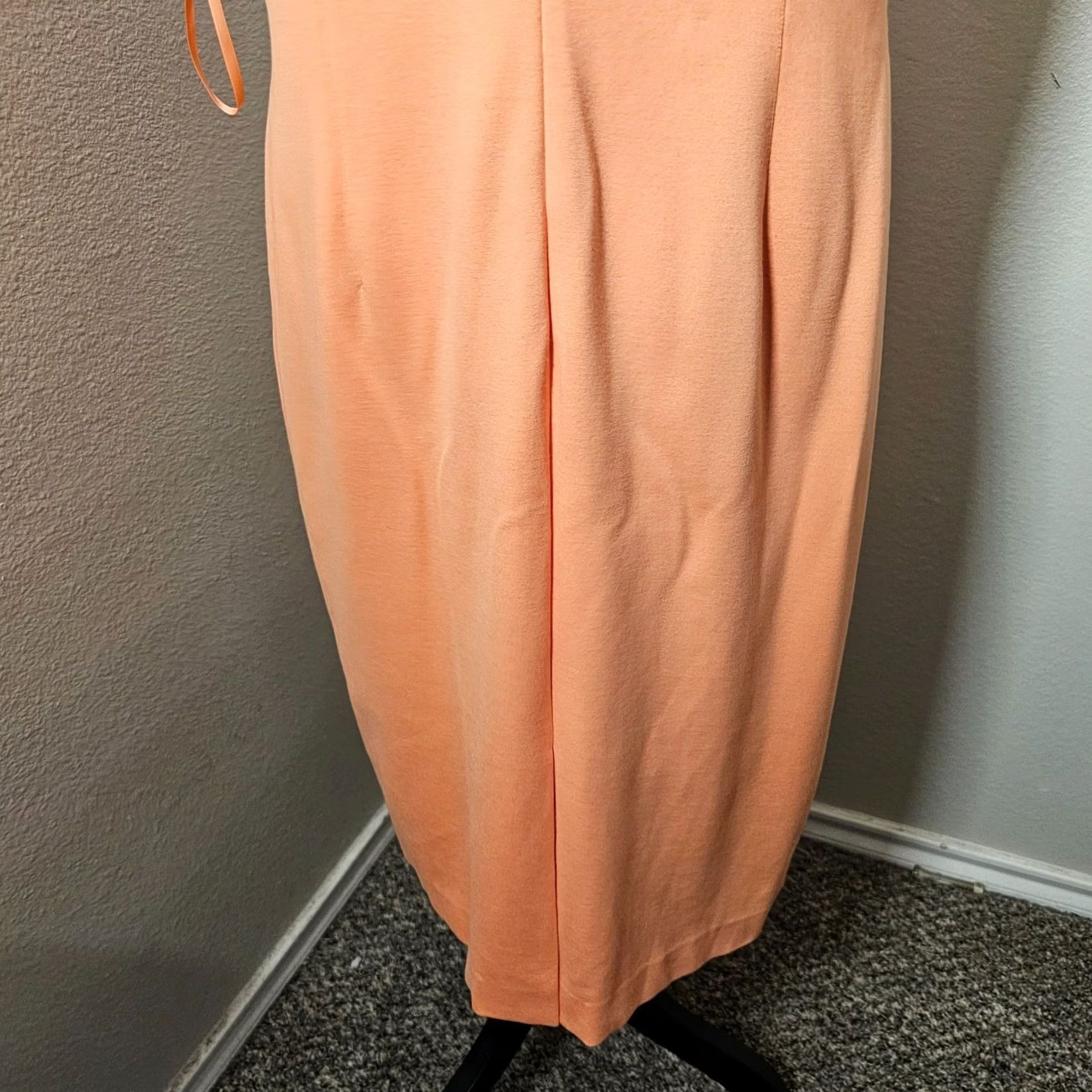 Vintage VINTAGE Antonio Melani Dress Women’s 14 Sleeveless Sheath Orange Coral Zipper Knee Length Pink Round Neck Ladies Size XL / US 12-14 / IT 48-50 - 5 Thumbnail