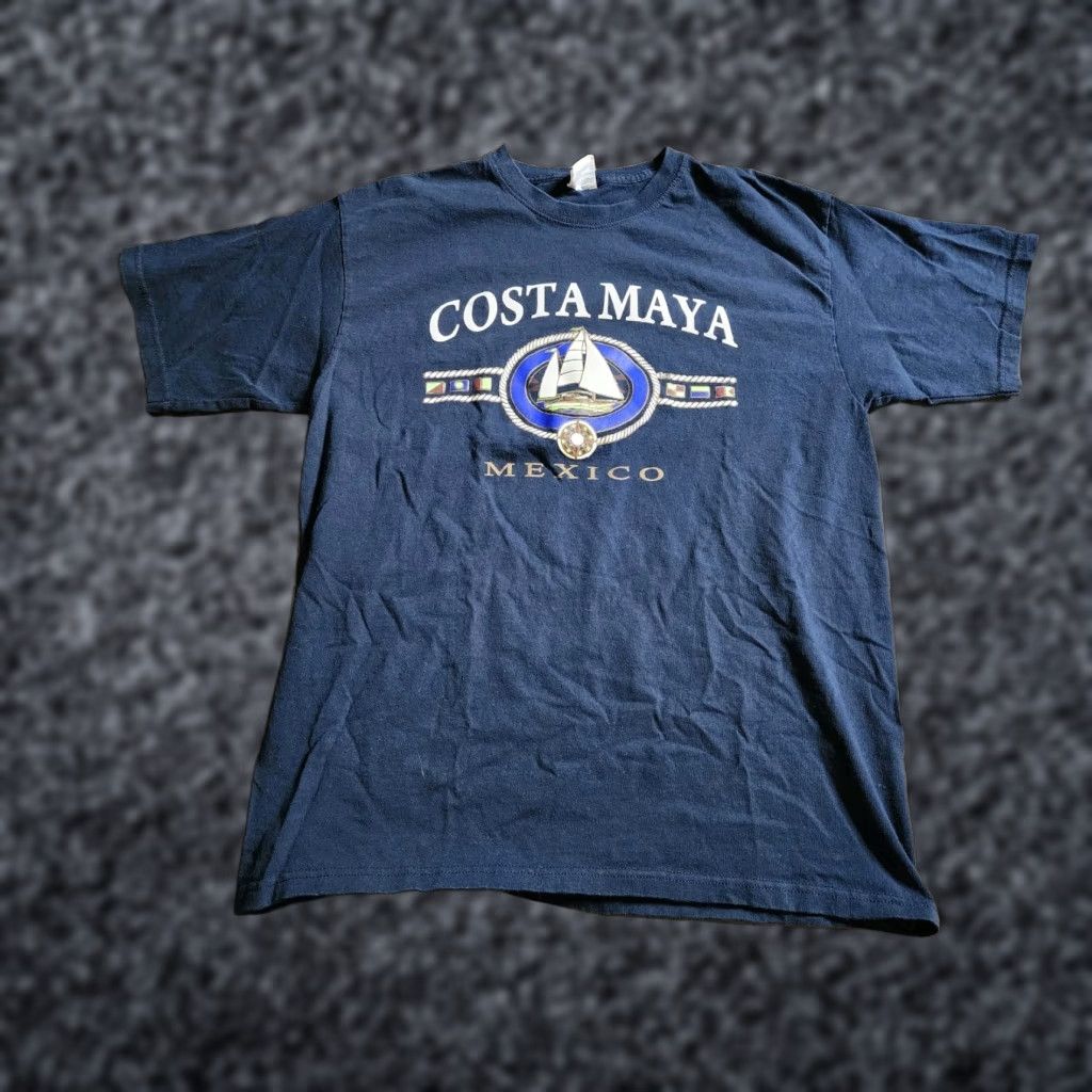 Vintage VINTAGE Yazbak Costa Maya Mexico Travel Destination T Shirt Mens L Blue 90s Cotton Short Sleeve Crew Neck Easy Care"} Size US L / EU 52-54 / 3 - 1 Thumbnail
