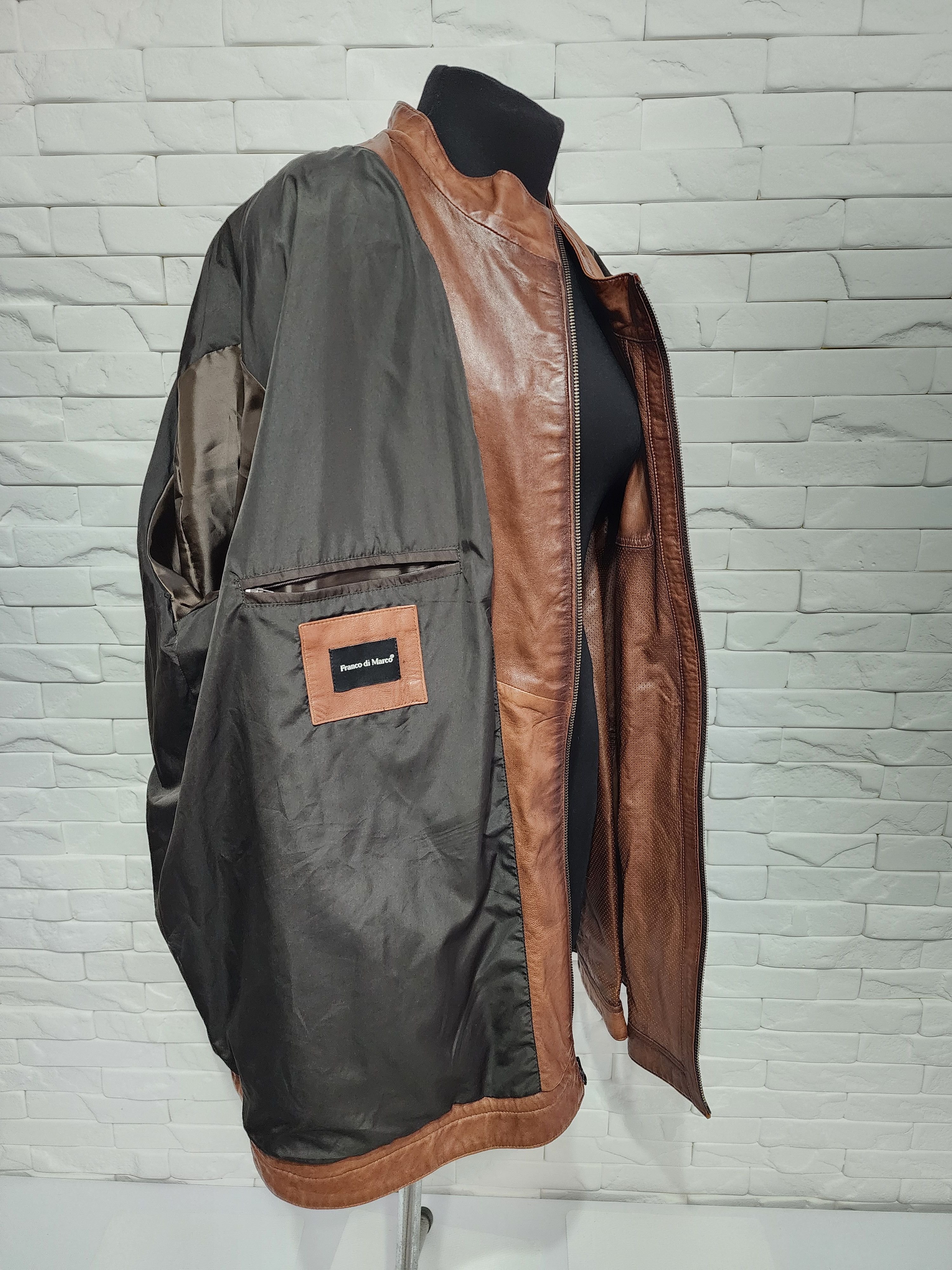 Other Men's sports leather jacket in brown. Size US XXL / EU 58 / 5 - 7 Thumbnail