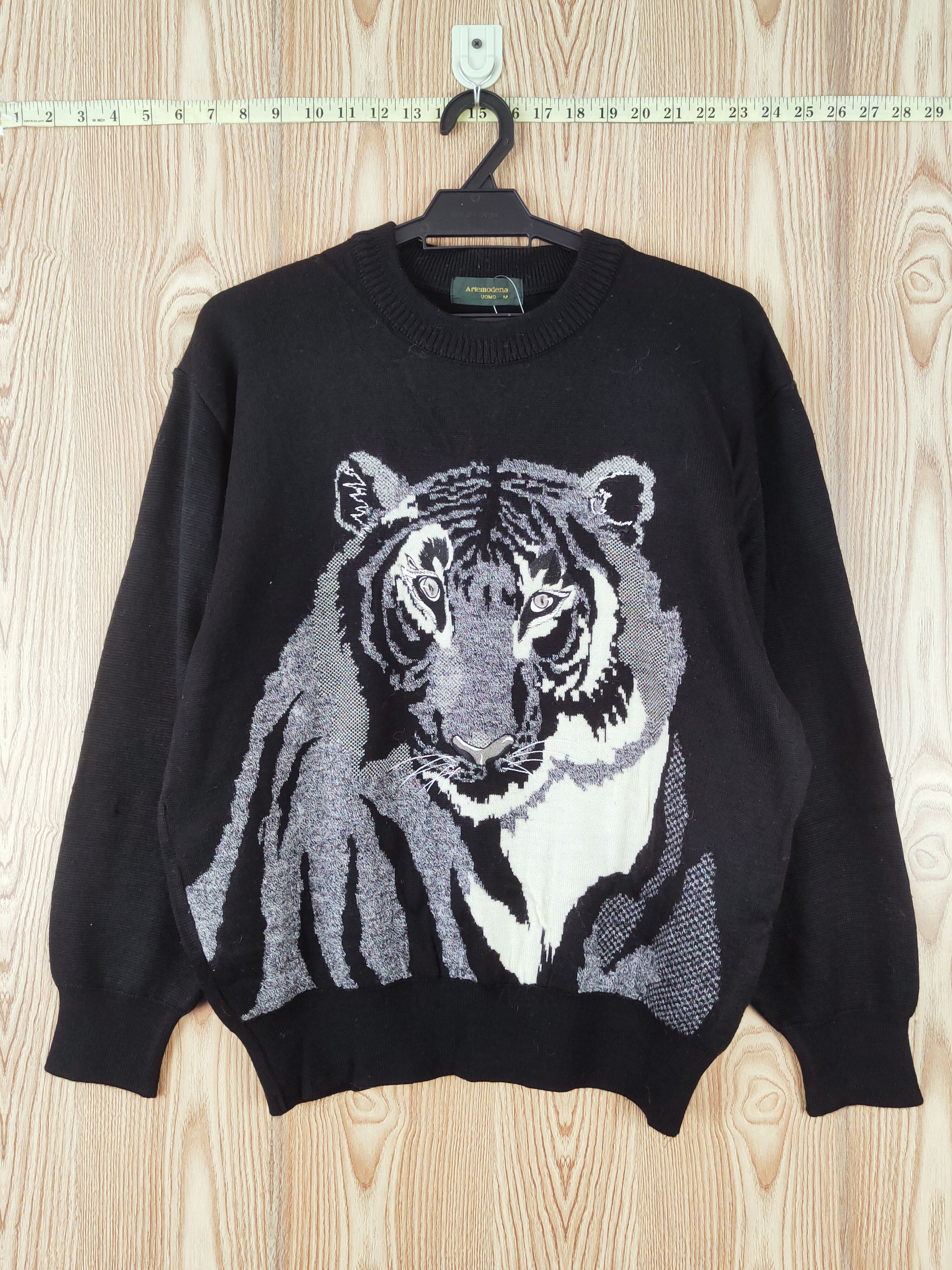 Vintage D Artemodena Black Tiger Knitwear Sweatshirts #W677 Size US M / EU 48-50 / 2 - 1 Thumbnail
