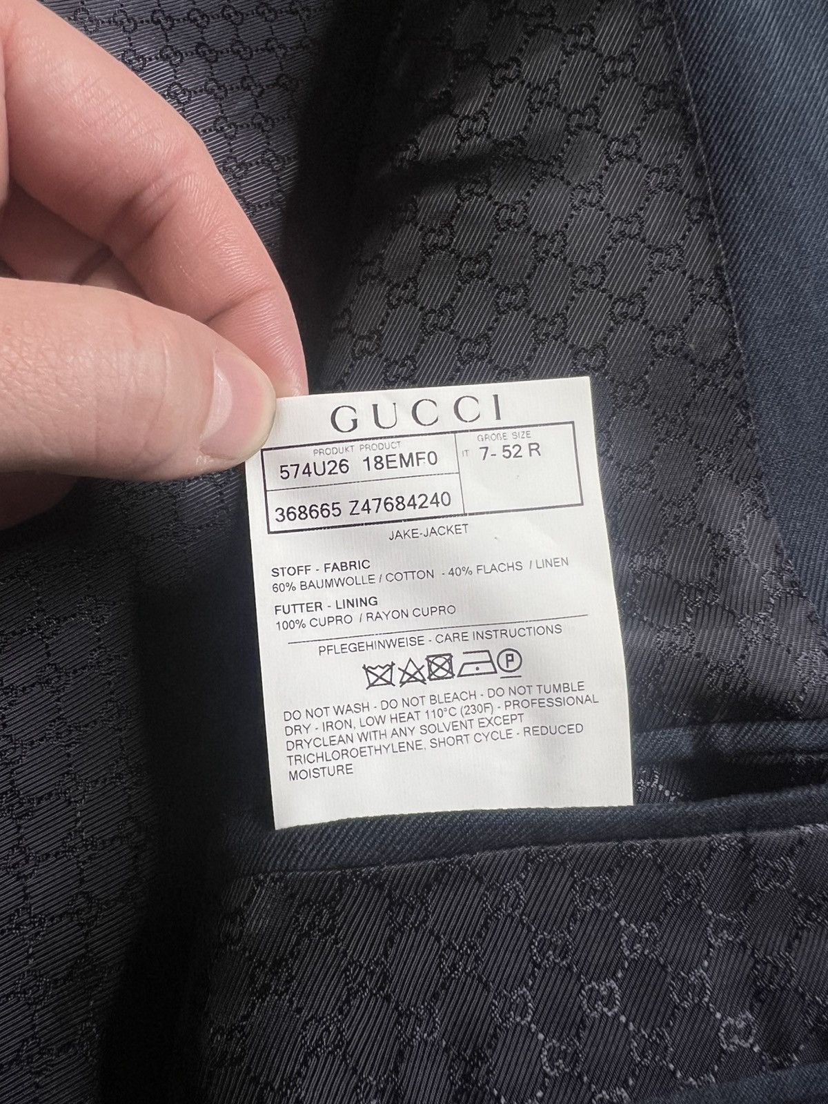 Gucci Gucci Blazer Luxury Monogram Size 52R Size 52R - 12 Thumbnail