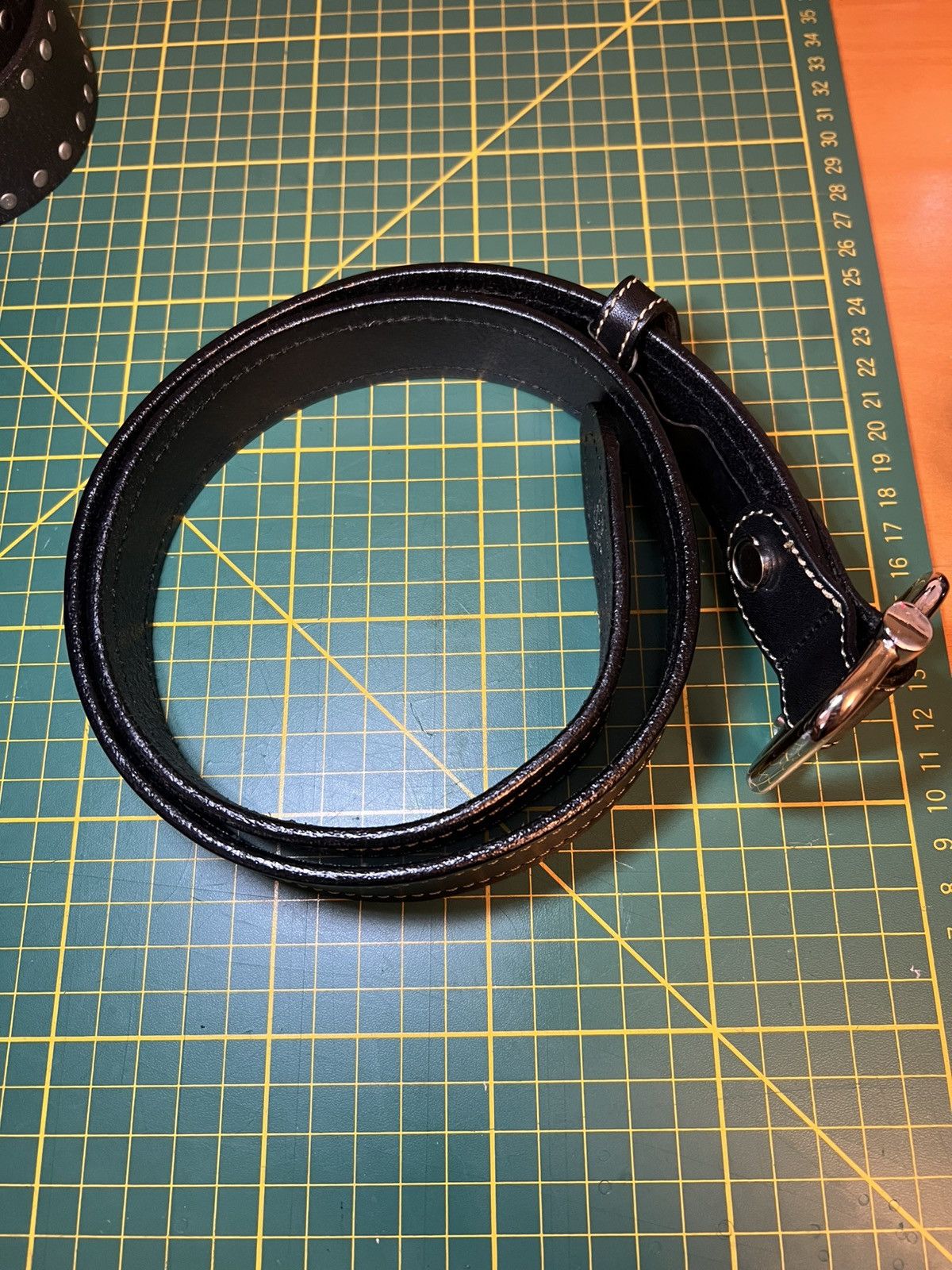 Vintage Vintage Sina Cova thick fully adjustable leather strap belt Size ONE SIZE - 9 Thumbnail