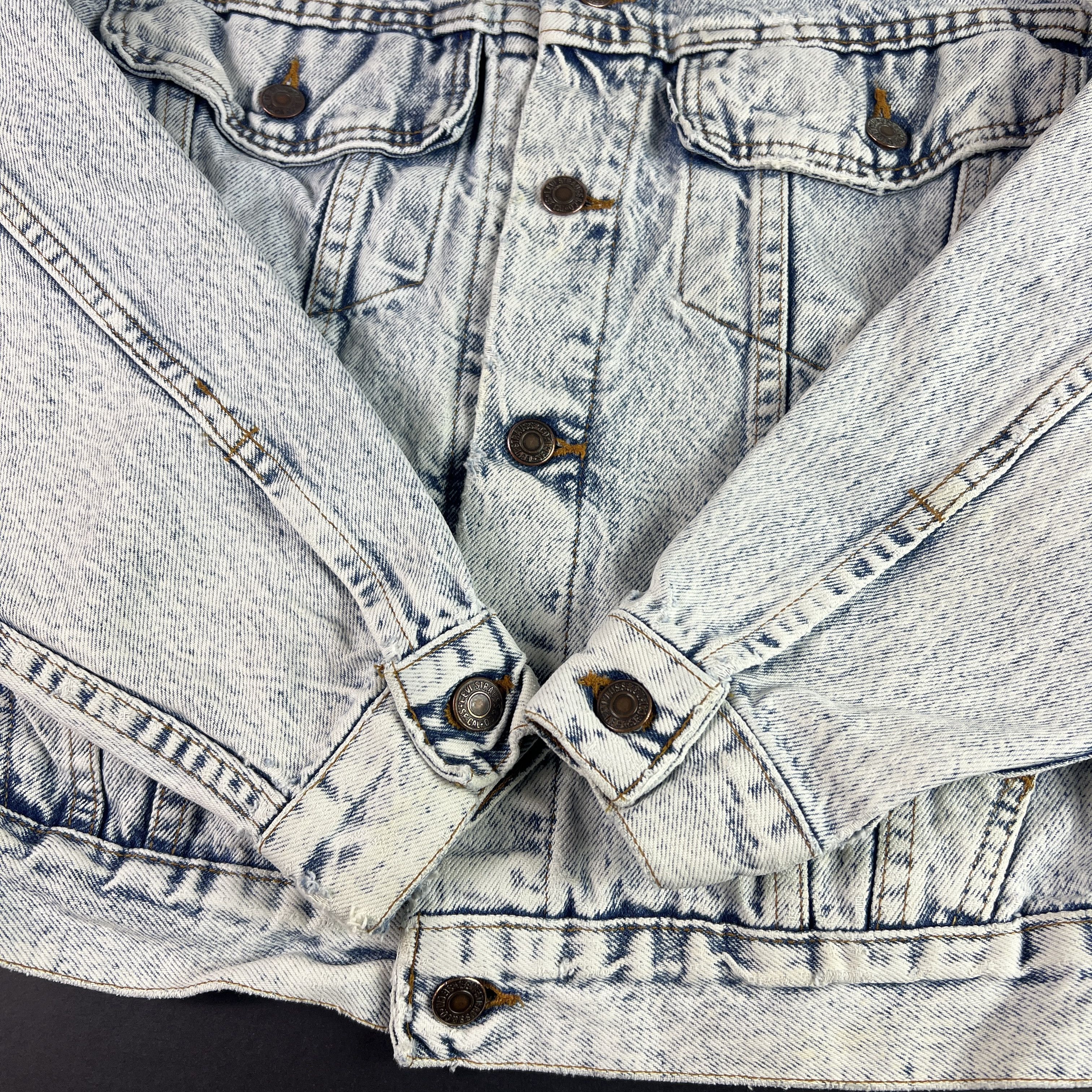 Levi's VTG Levi's Big Jean Jacket Faded Acid Wash Trucker USA Made Size L / US 10 / IT 46 - 3 Thumbnail