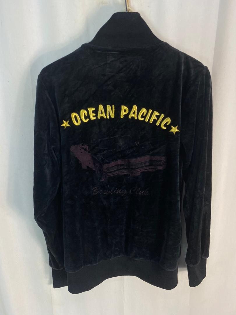 Japanese Brand × Vintage Houston ocean pacific bowling club velvet zipper sweater Size US M / EU 48-50 / 2 - 10 Thumbnail