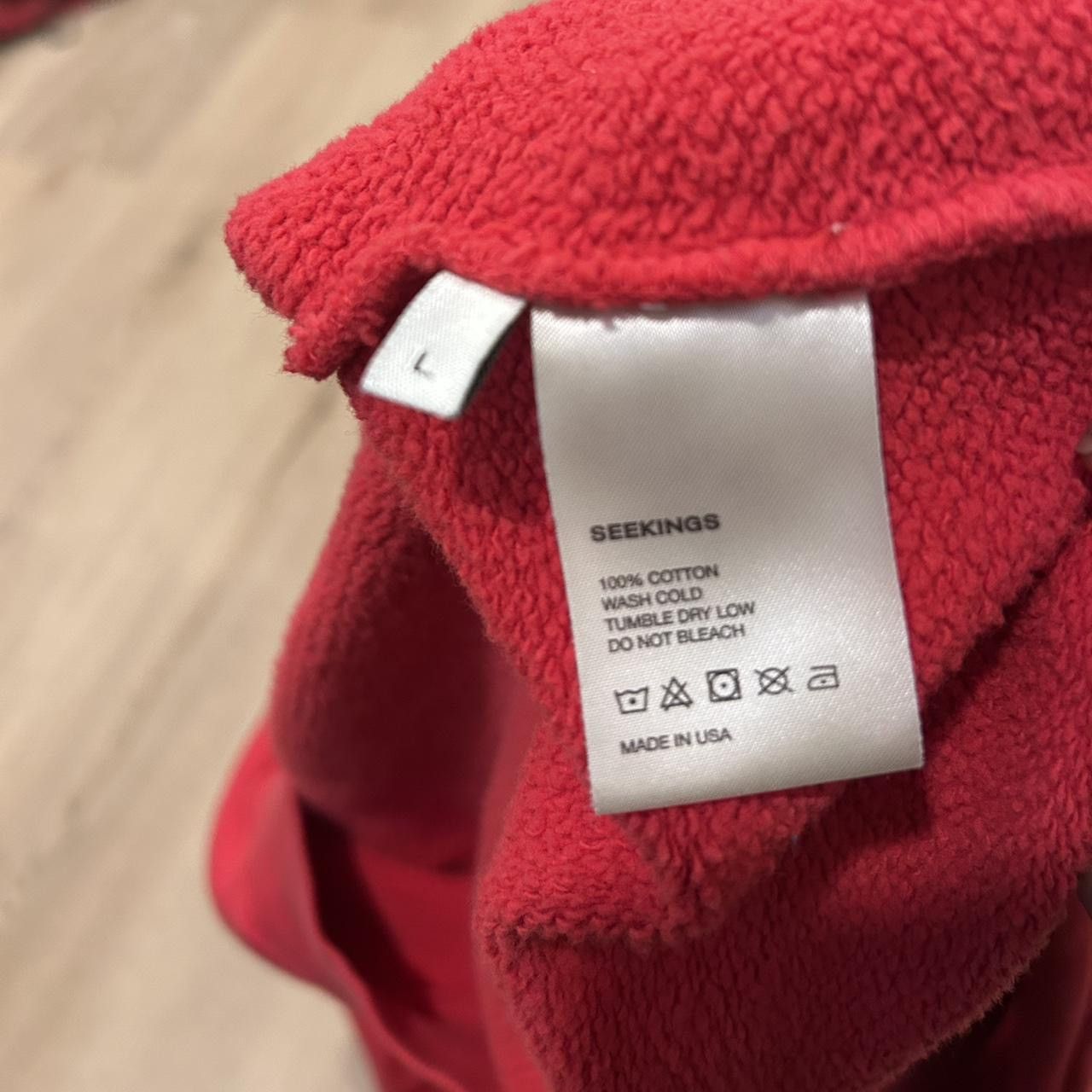 Seekings Seekings Red cotton Fleece Hoodie Size US L / EU 52-54 / 3 - 7 Thumbnail