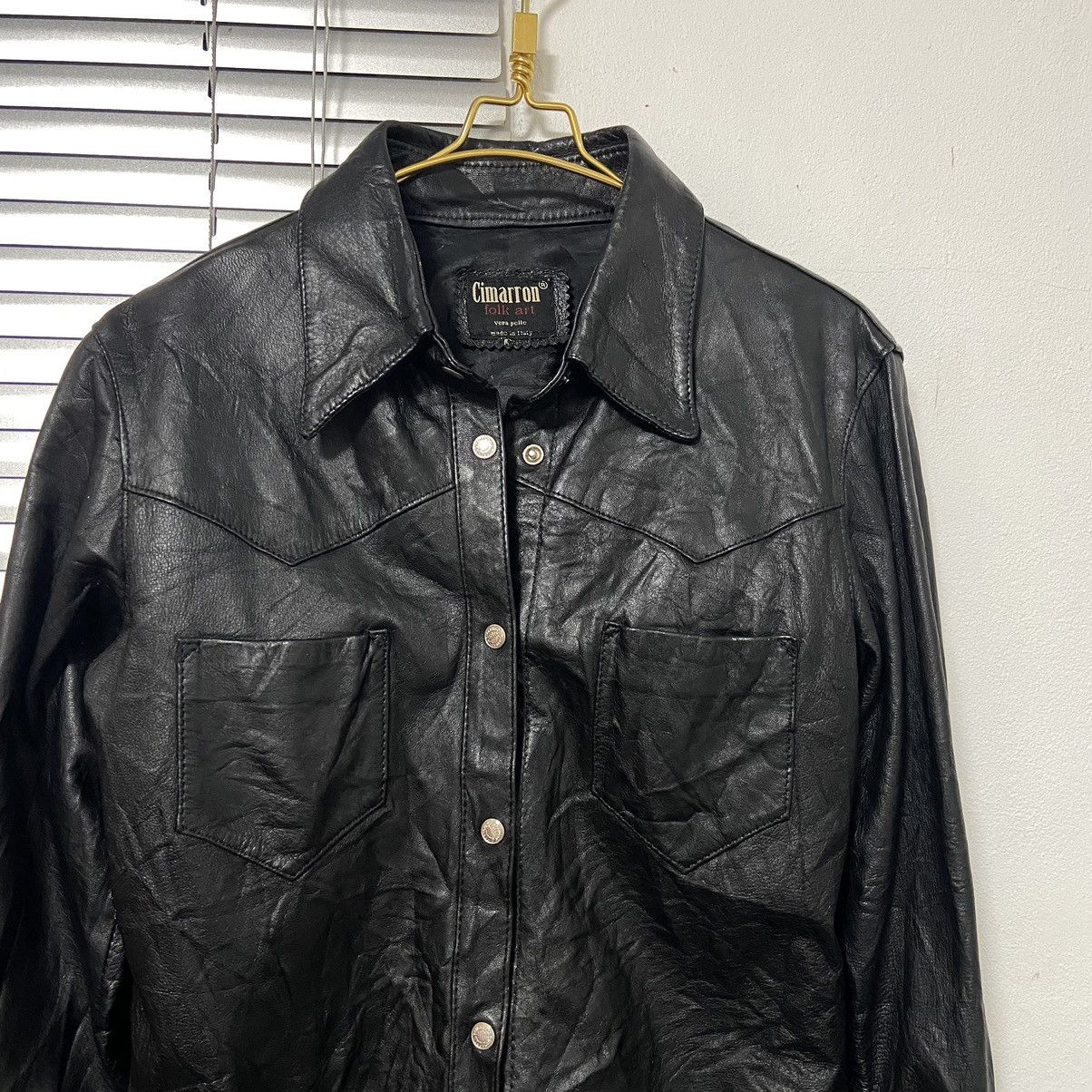 Designer × Vera Pelle × Vintage Vintage Cimarron leather shirt Size S / US 4 / IT 40 - 2 Thumbnail