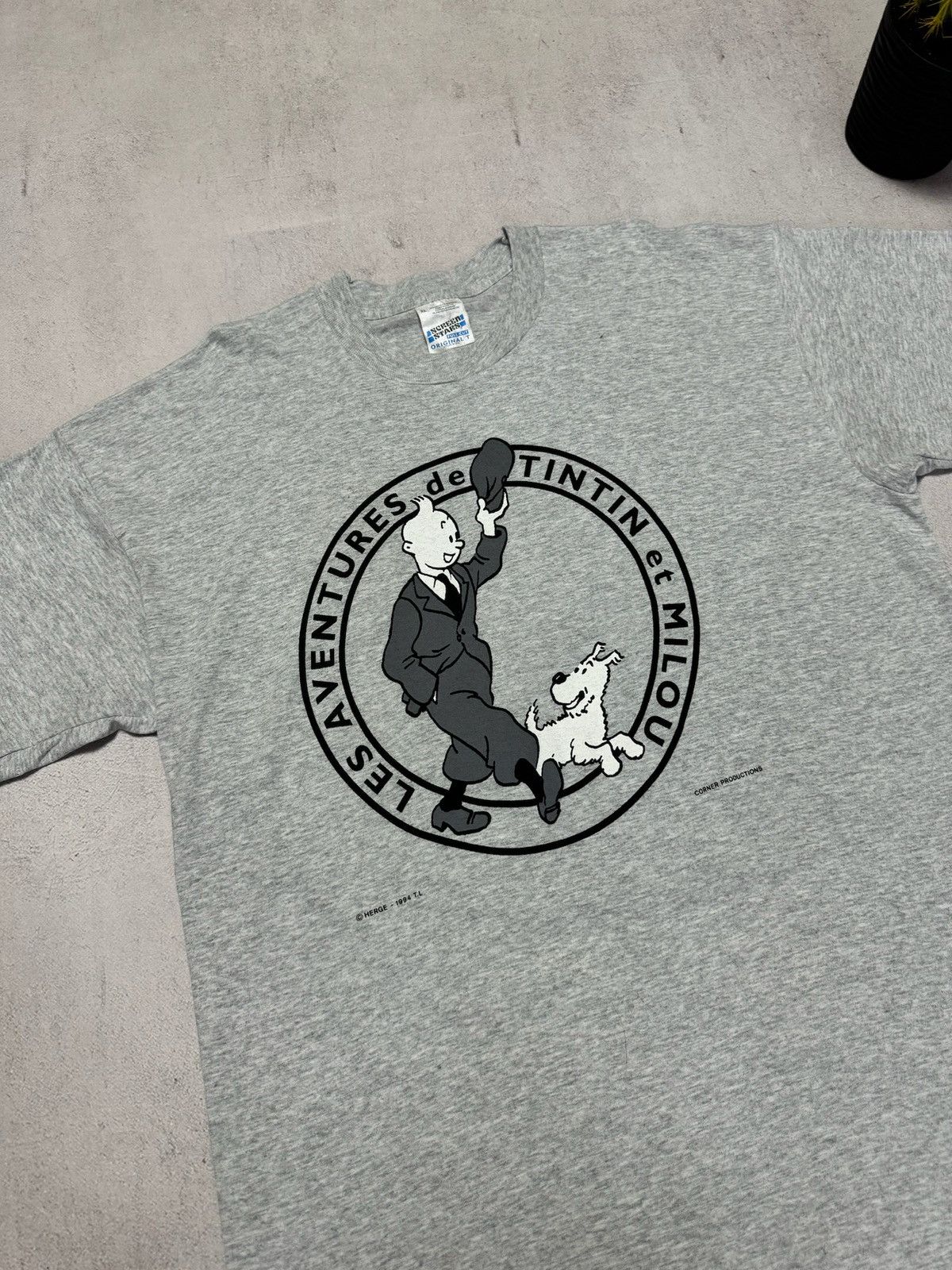 Vintage Vintage TINTIN T Shirt Tee 1994 Les Aventures Rare Size US XL / EU 56 / 4 - 8 Thumbnail
