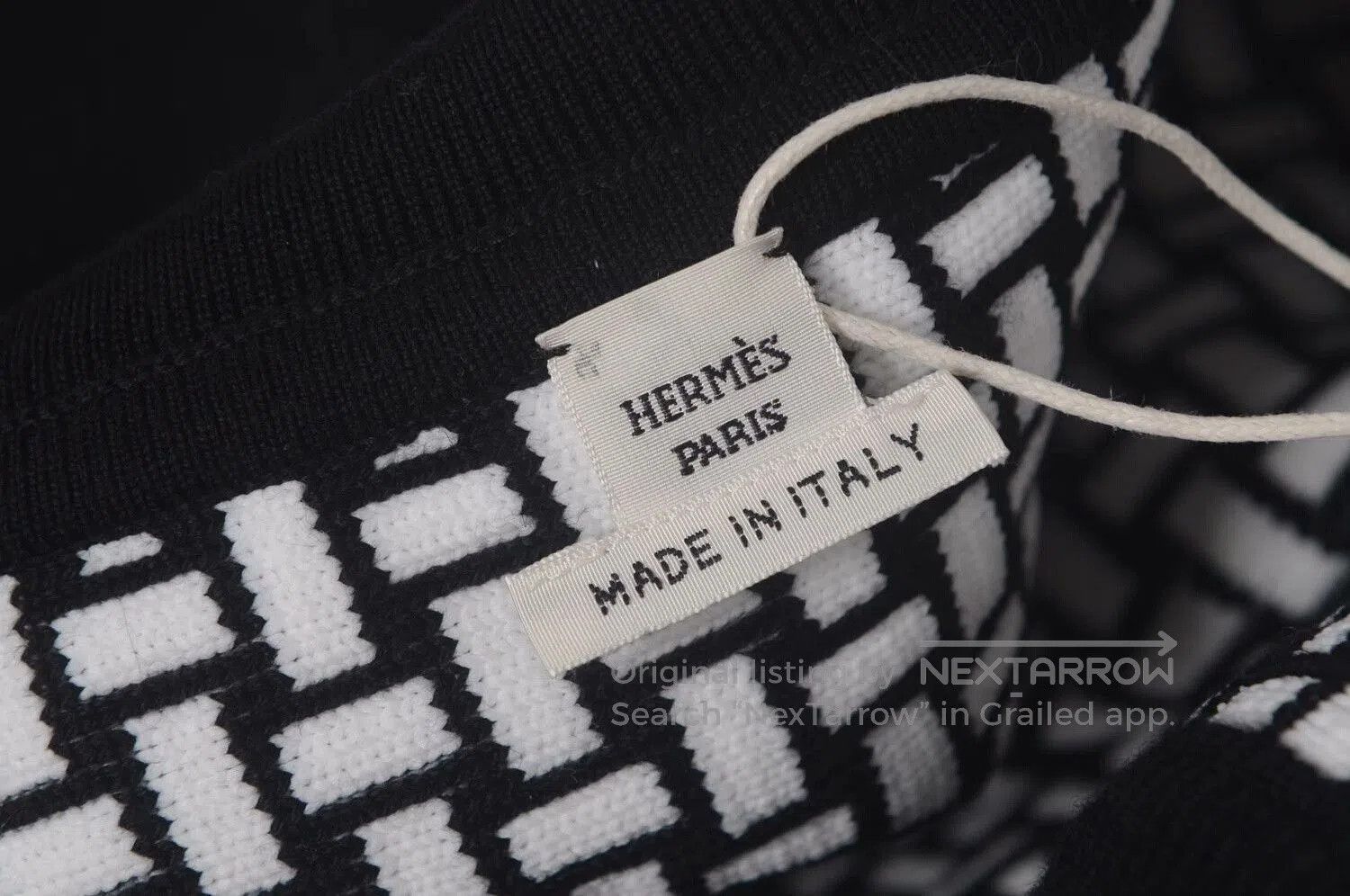 Hermes Hermes Black White Wool Blend Zip Jacket. Size XS / US 0-2 / IT 36-38 - 3 Thumbnail