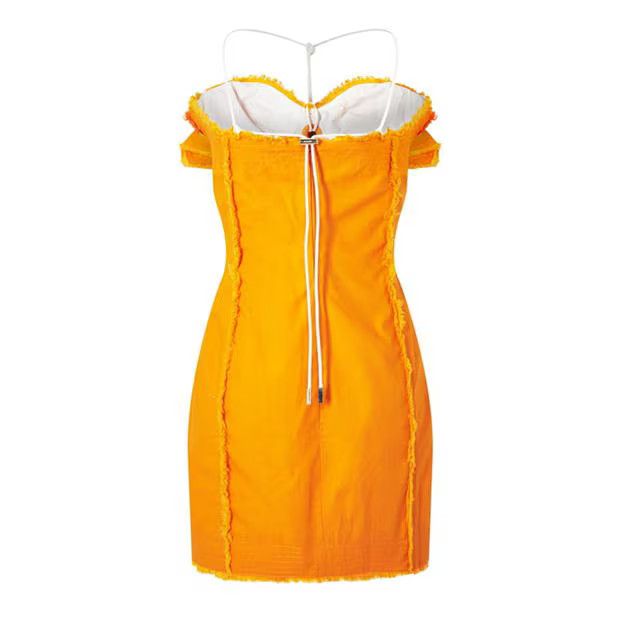 Jacquemus o1g2r1mq1024 Mini Dress in Orange Size M / US 6-8 / IT 42-44 - 2 Thumbnail