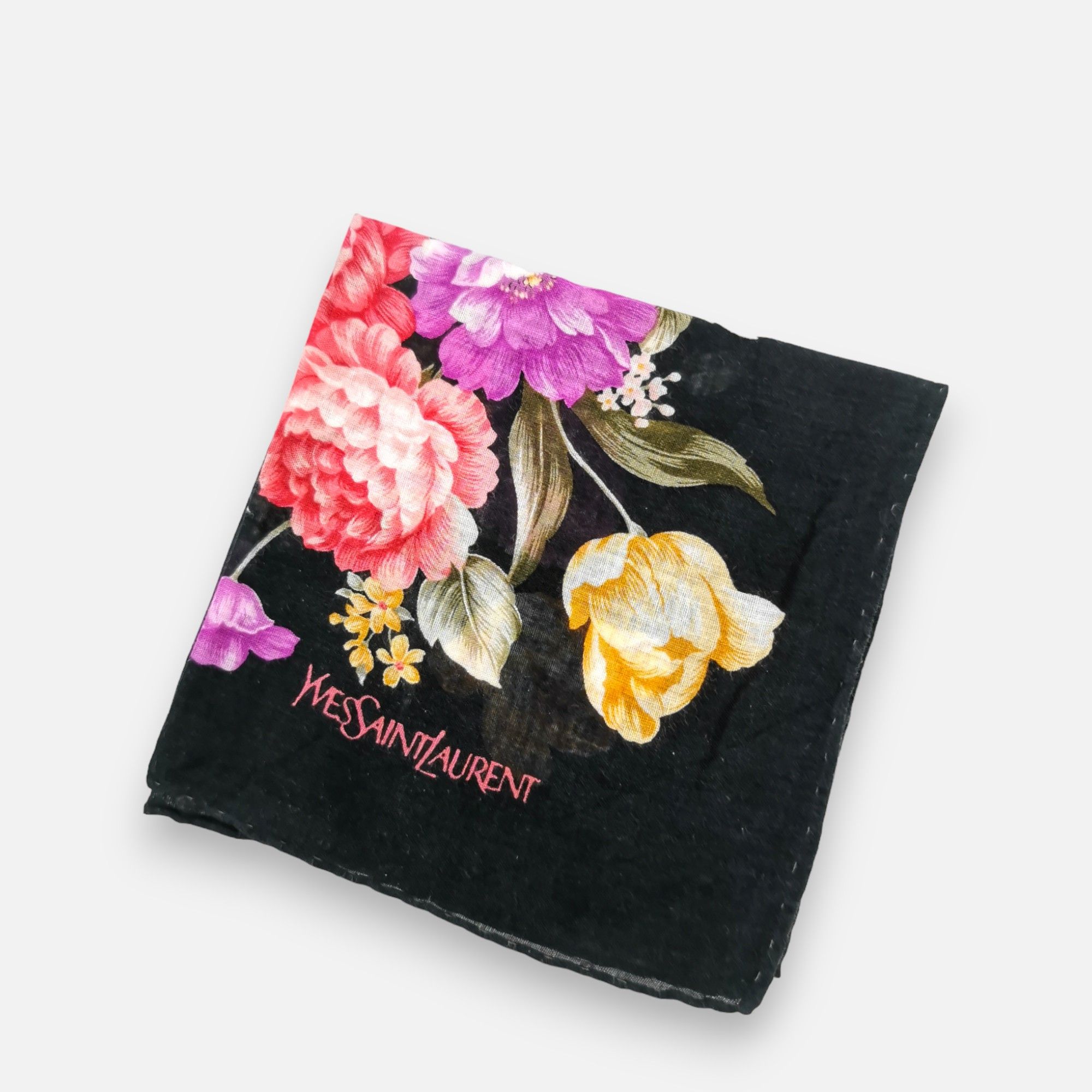 Japanese Brand Vintage Yves Saint Laurent Handkerchief Pocketsquare Bandana Size ONE SIZE - 2 Thumbnail