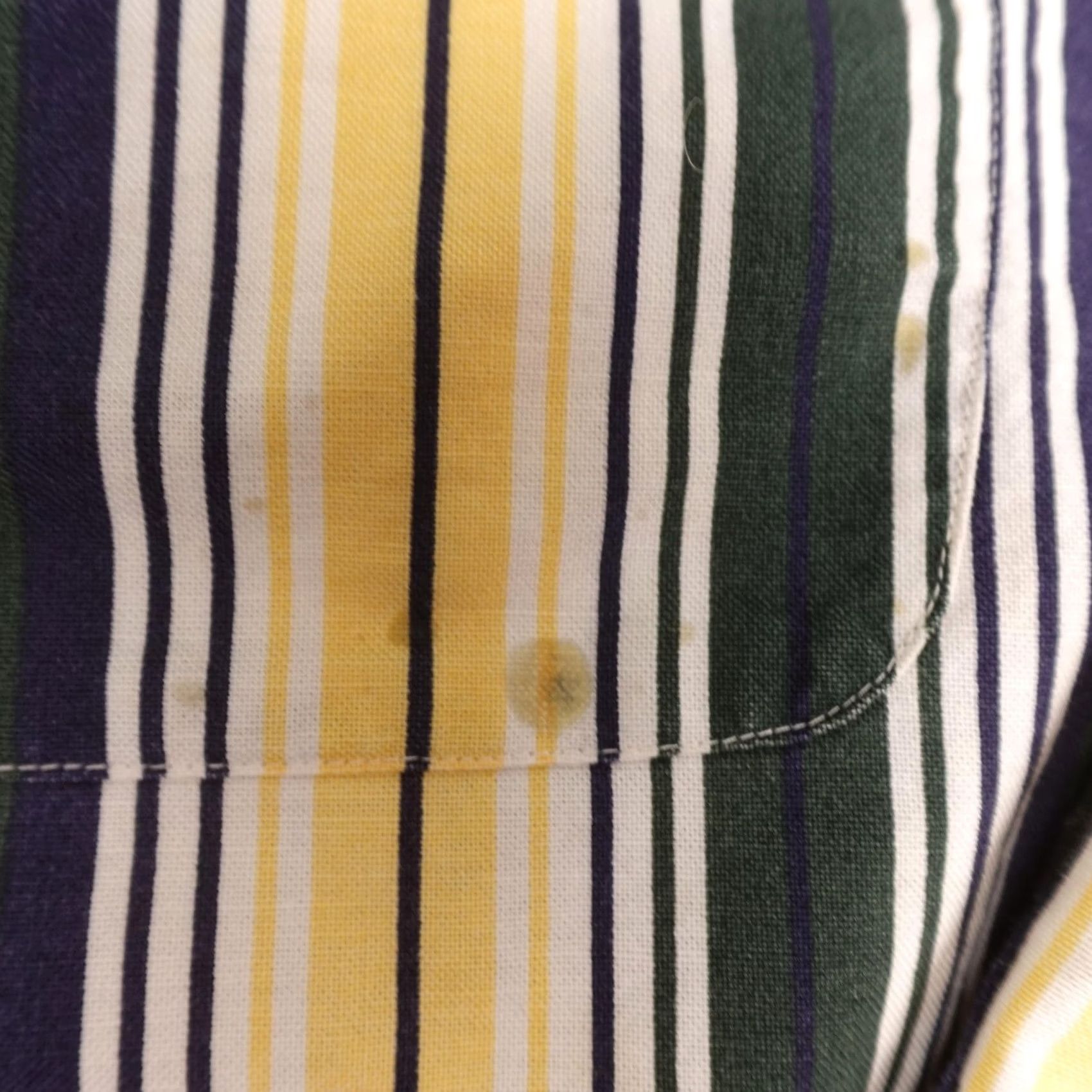 Tommy Hilfiger VINTAGE Tommy Hilfiger Shirt Mens L Blue Yellow Stripe Long Sleeve Crest 90s Retro Button-Up Collared Size US L / EU 52-54 / 3 - 7 Thumbnail