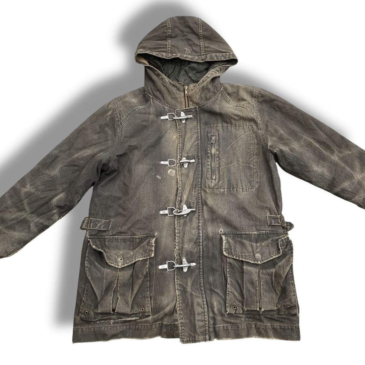 Le Grande Bleu (L.G.B.) 🇯🇵 ALL THE WAY WASHED DENIM DISTRESSED DESTROYED PARKA JACKET Size US M / EU 48-50 / 2 - 2 Thumbnail