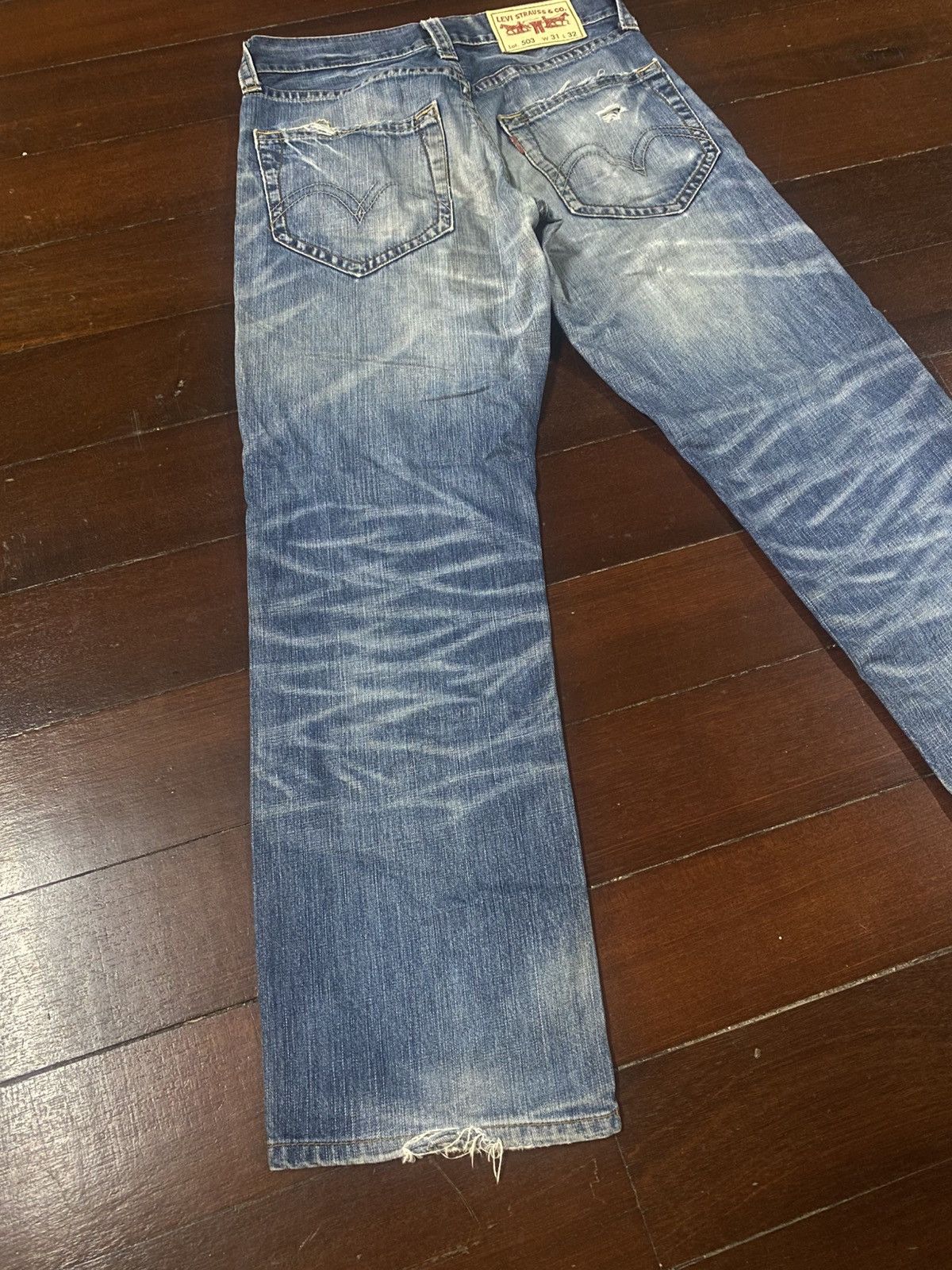 Levi's Fire Levi's 503 Distressed Jeans Faded Pants Denim Size US 32 / EU 48 - 10 Thumbnail