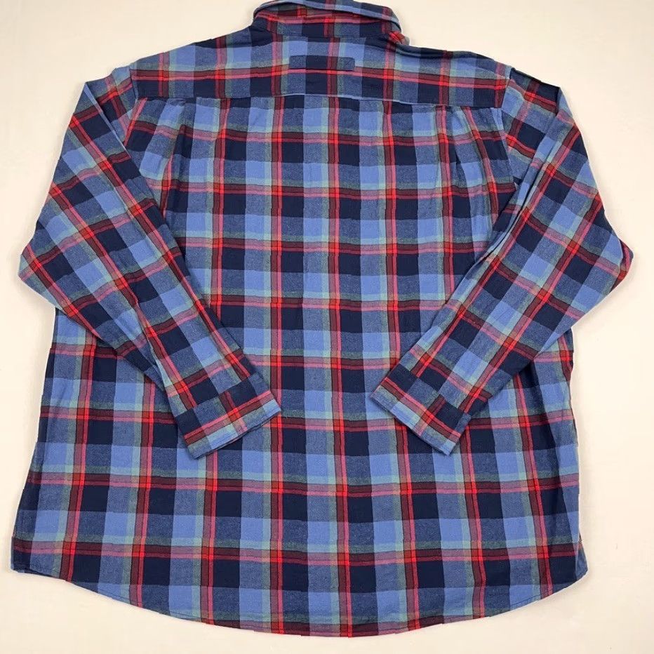 CO Duluth Trading Co Free Swingin Flannel Shirt Mens 3XLT Tall Relaxed Blue Plaid Size US XXL / EU 58 / 5 - 7 Thumbnail
