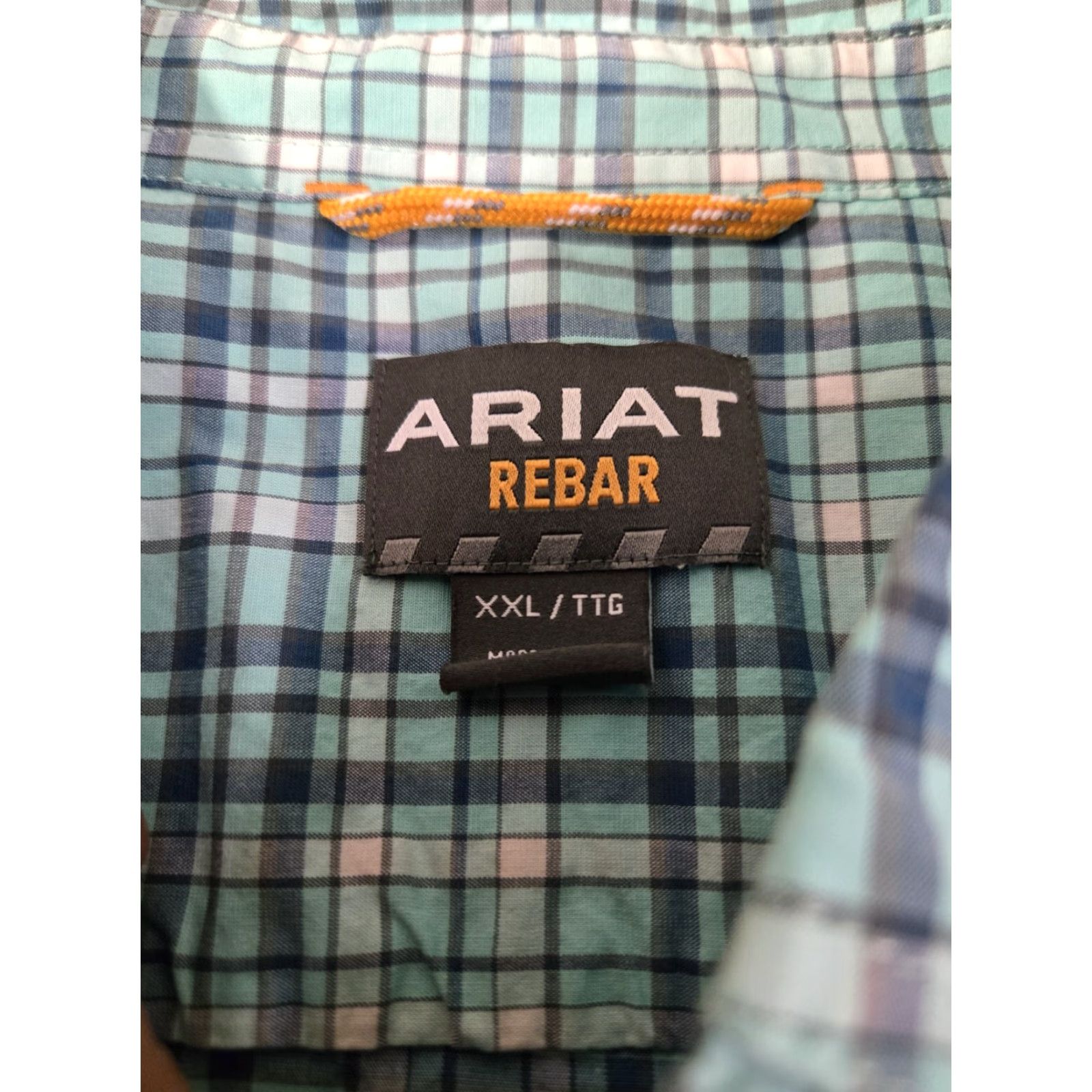 Ariat Ariat Rebar Shirt Men 2XL Blue Plaid Button-Up Pocket Short Sleeve Workwear Size US XXL / EU 58 / 5 - 3 Thumbnail