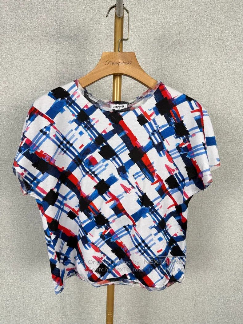 Chanel Chanel Airport series diamond plaid graffiti short-sleeved Size XXS / US 00 / IT 34 - 1 Thumbnail